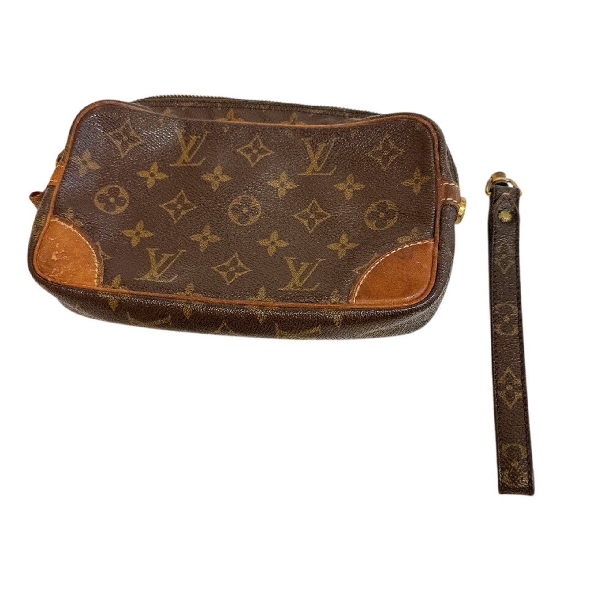 Louis Vuitton Brown Leather Clutch Bag Pouch (Pre-Owned)