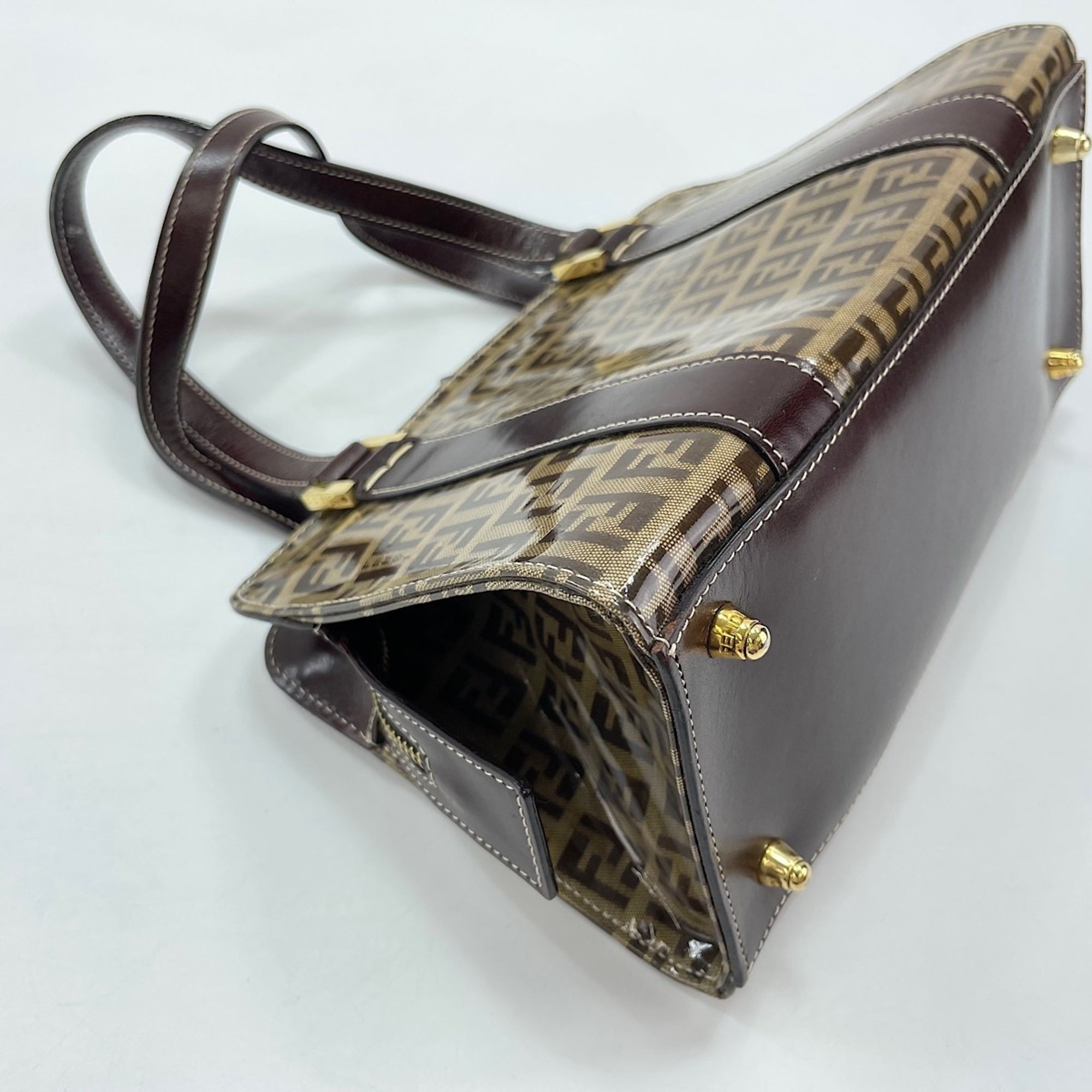 Fendi Brown Zucchino Handbag (Pre-Owned)
