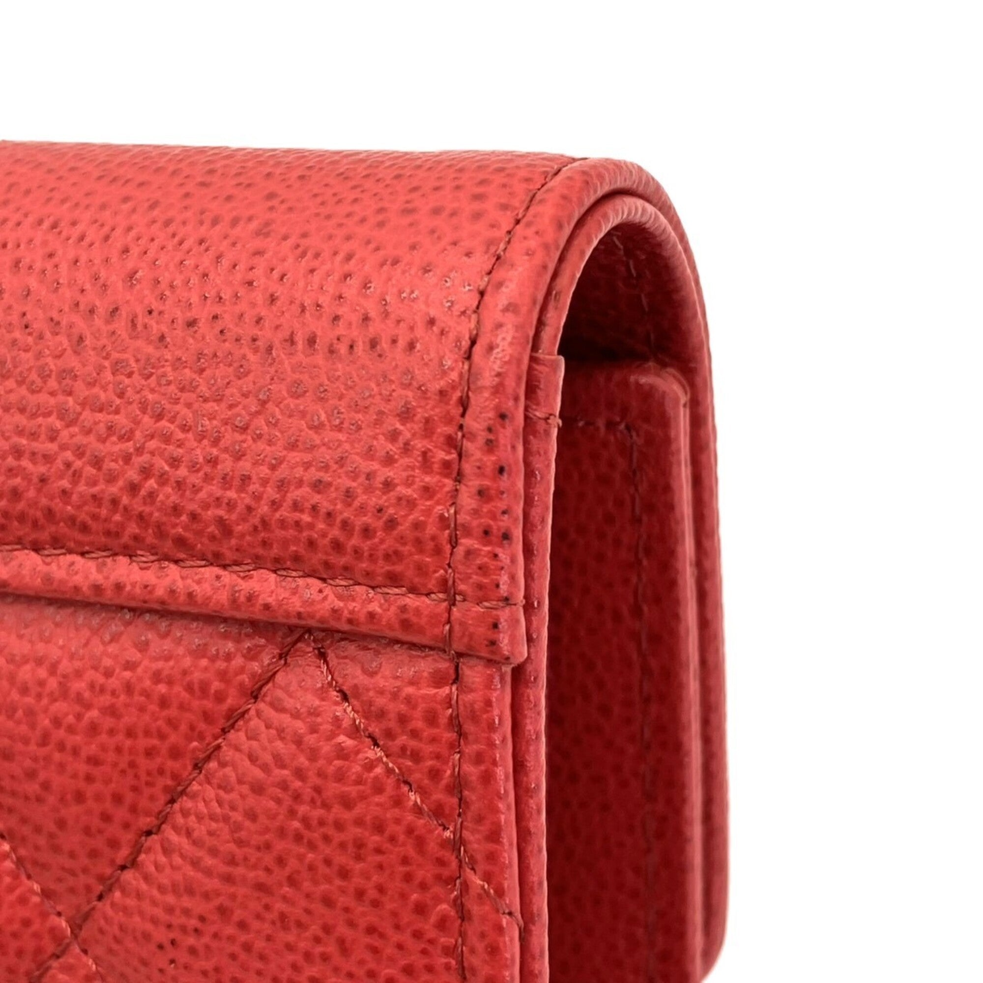 Chanel Matelasse Pink Grained Calfskin Wallet (Tri-Fold) (Pre-Owned)