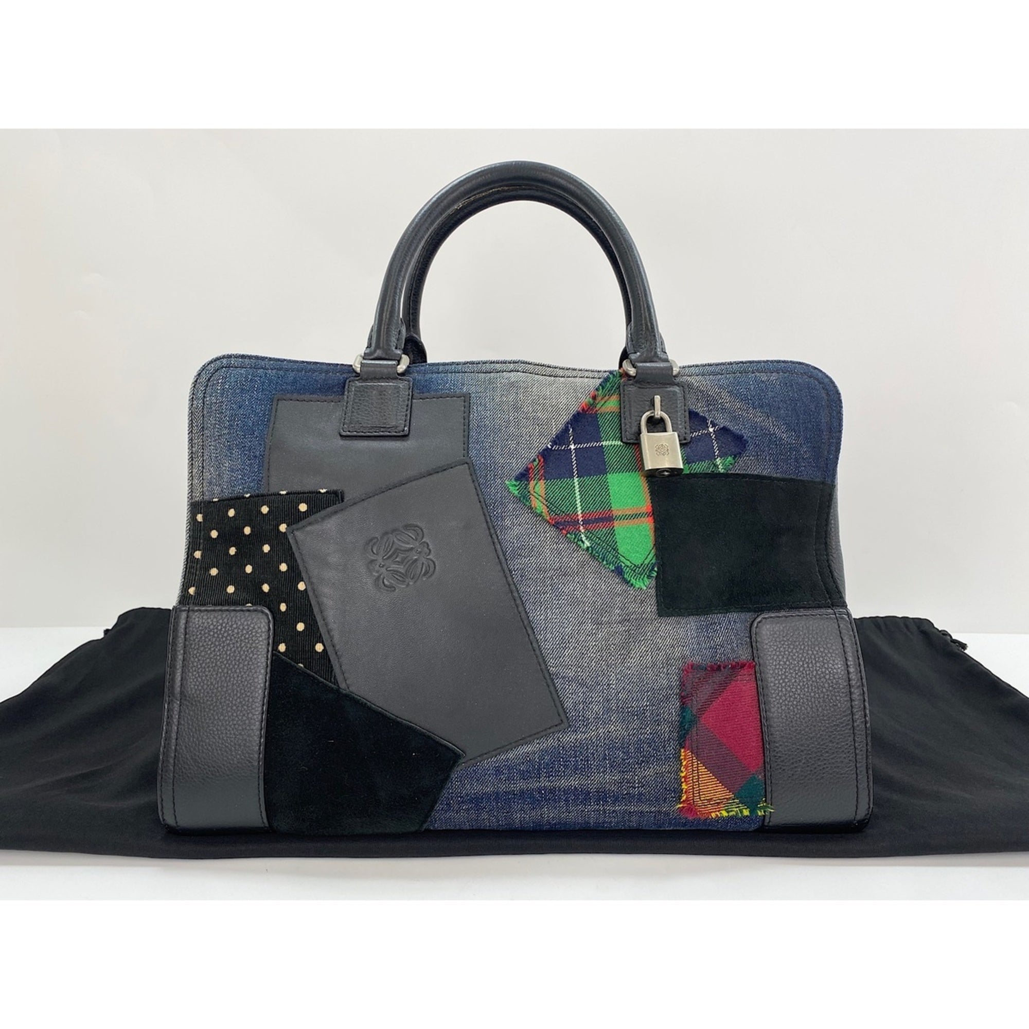 Loewe Navy Boston Bag Handbag (Pre-Owned)