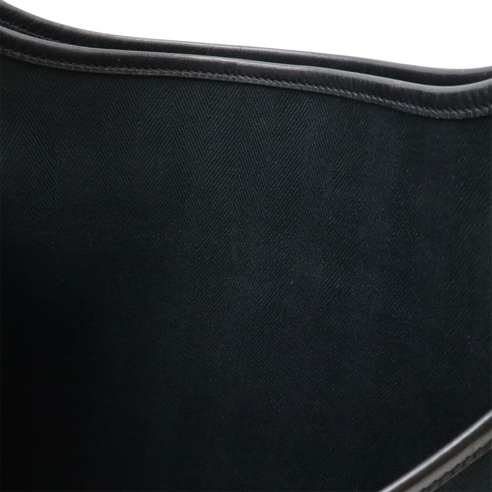 Hermes Black Toile H Leather Shoulder Bag (Pre-Owned)