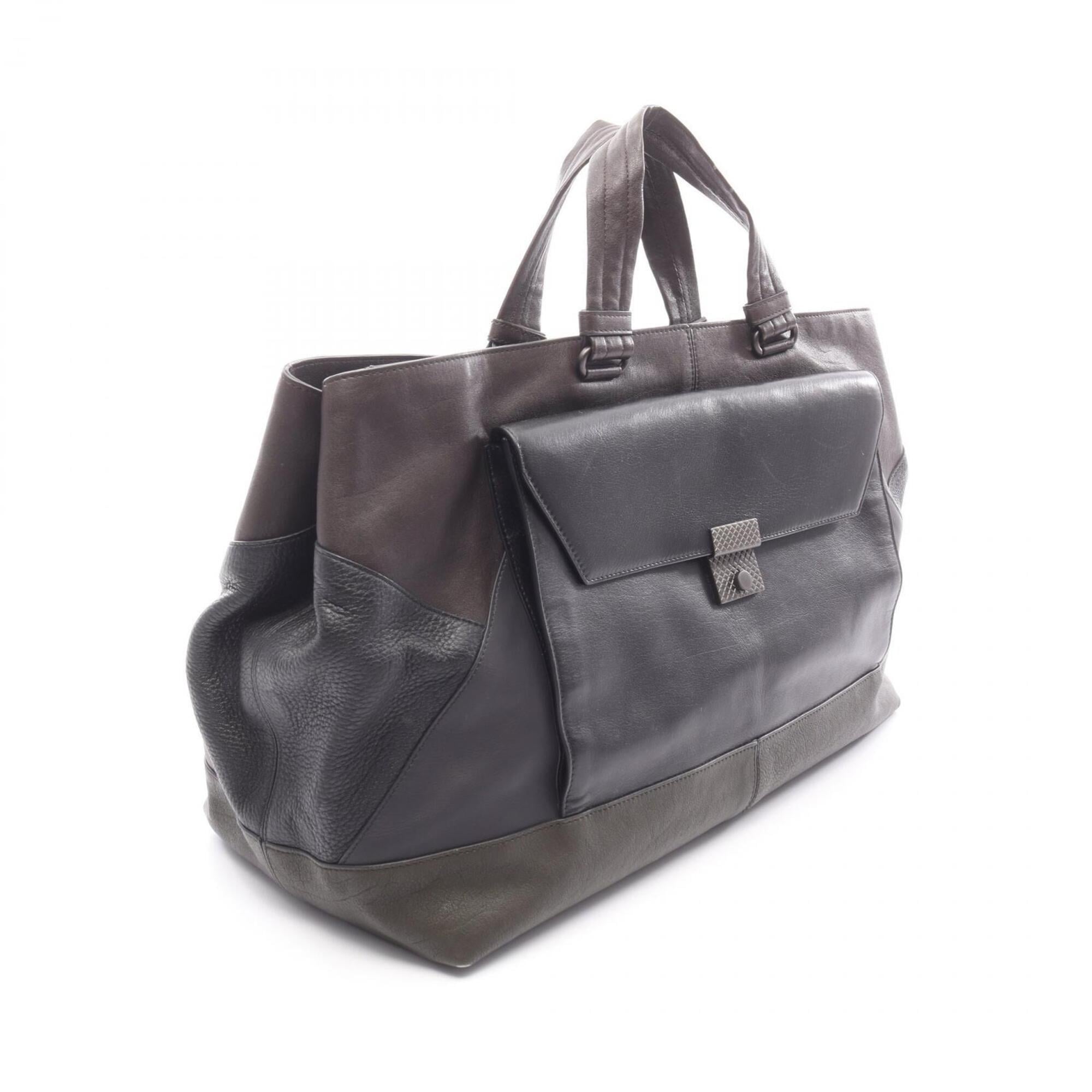 Bottega Veneta Black Multi-Color Leather Handbag Tote Bag (Pre-Owned)
