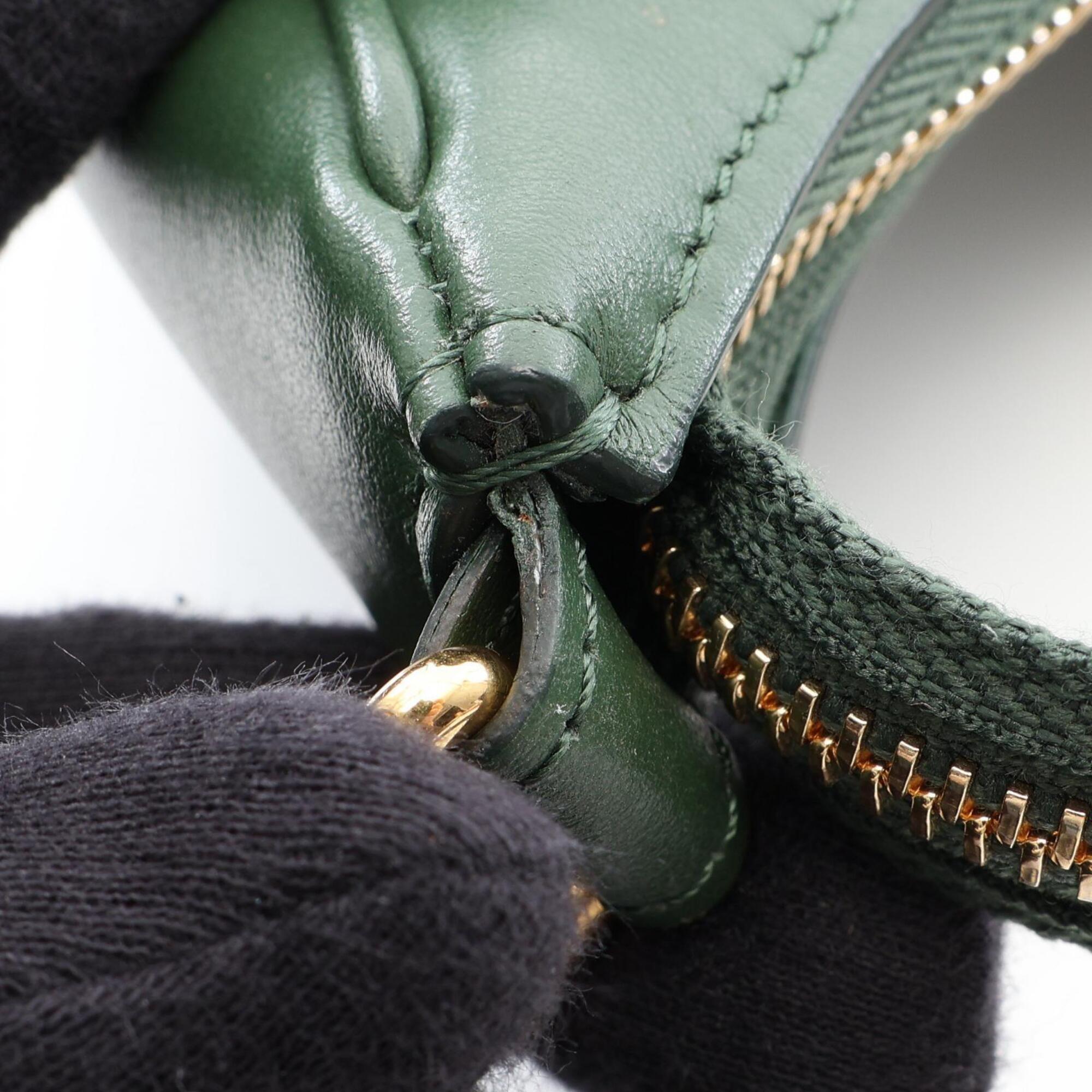 Celine Green Leather Handbag Shoulder Bag (Pre-Owned)