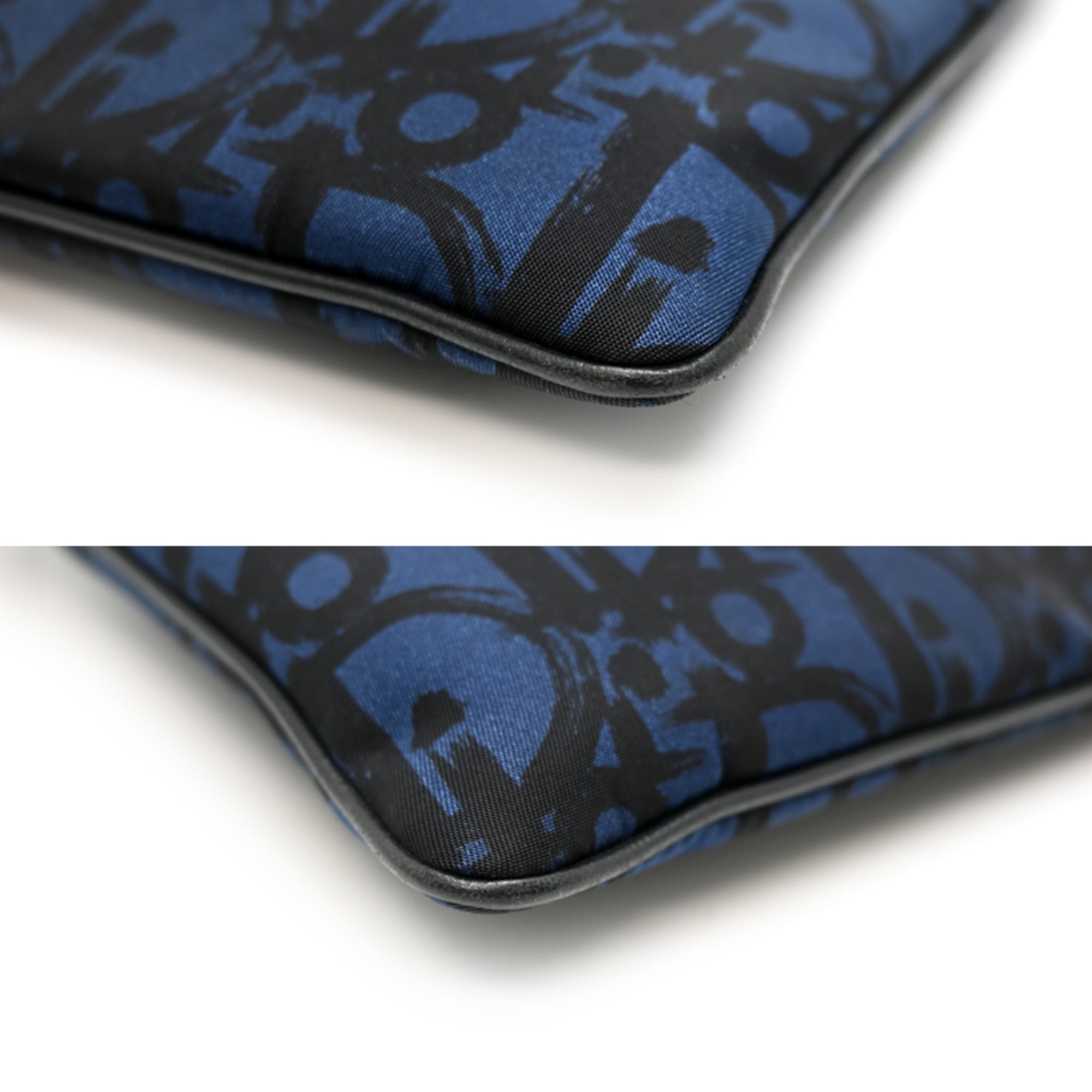 Christian Dior Black Blue Nylon Clutch Bag (Pre-Owned)