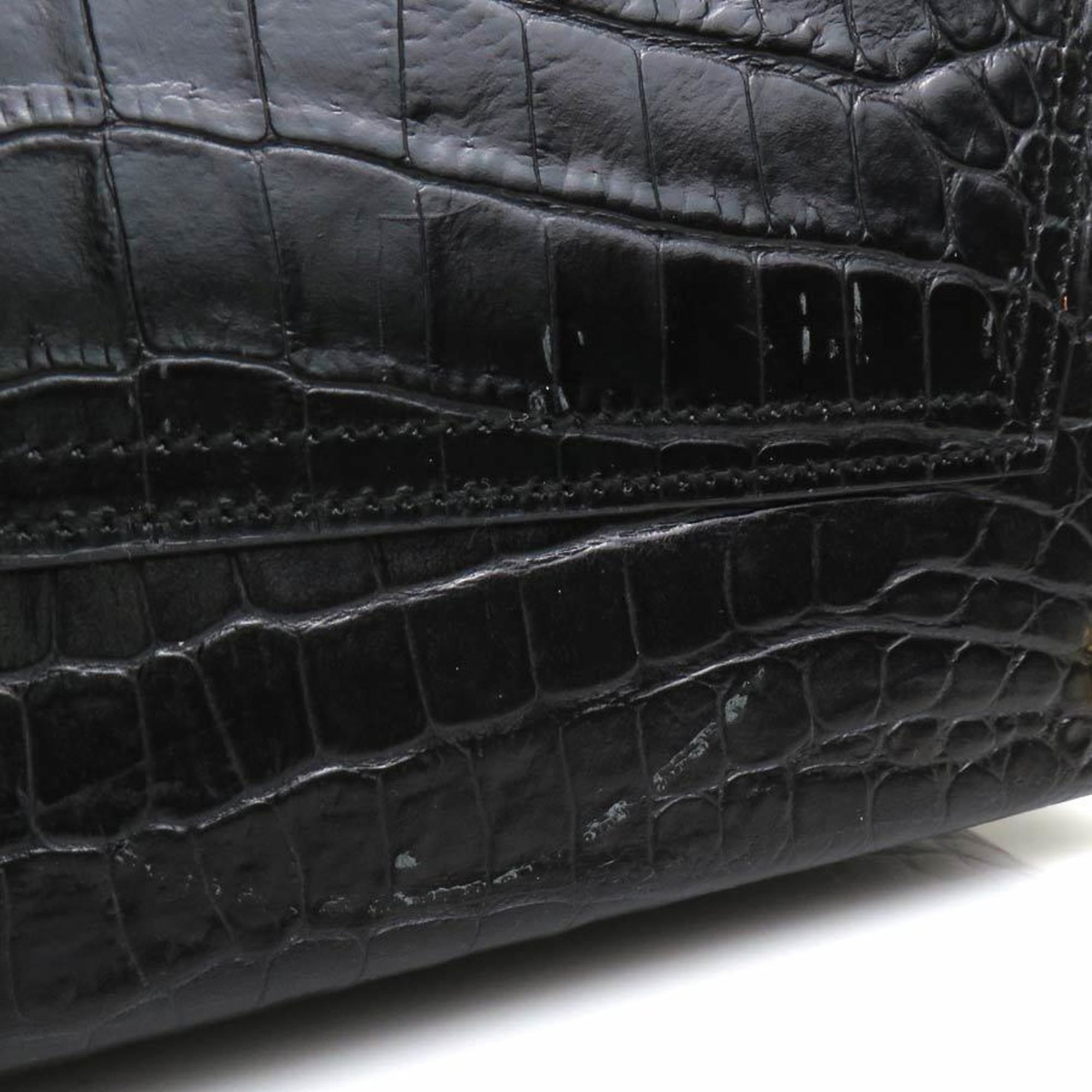 Salvatore Ferragamo Black Leather Handbag Shoulder Bag (Pre-Owned)