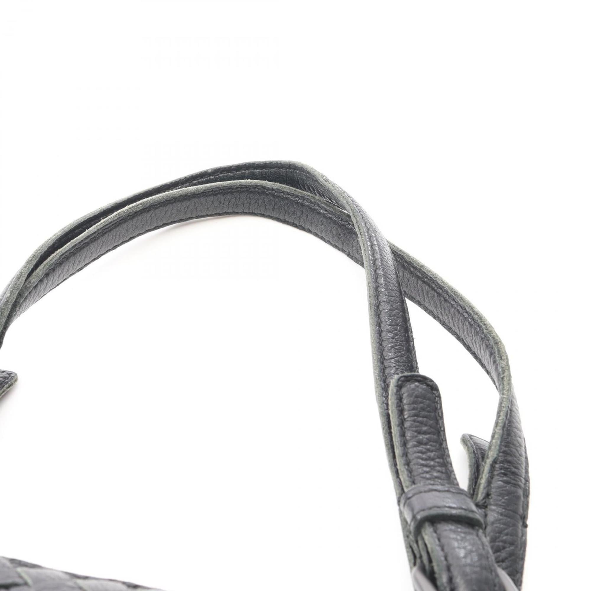 Bottega Veneta Black Leather Handbag Tote Bag (Pre-Owned)