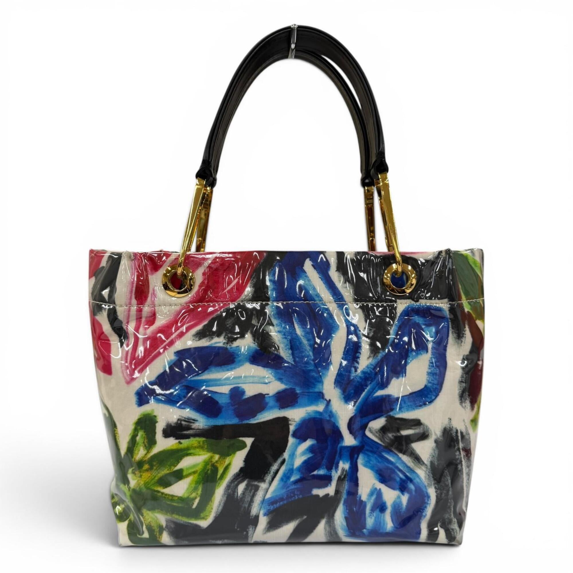 Marni Multi-Color Polyester Leather Brass Cotton Handbag (Pre-Owned)