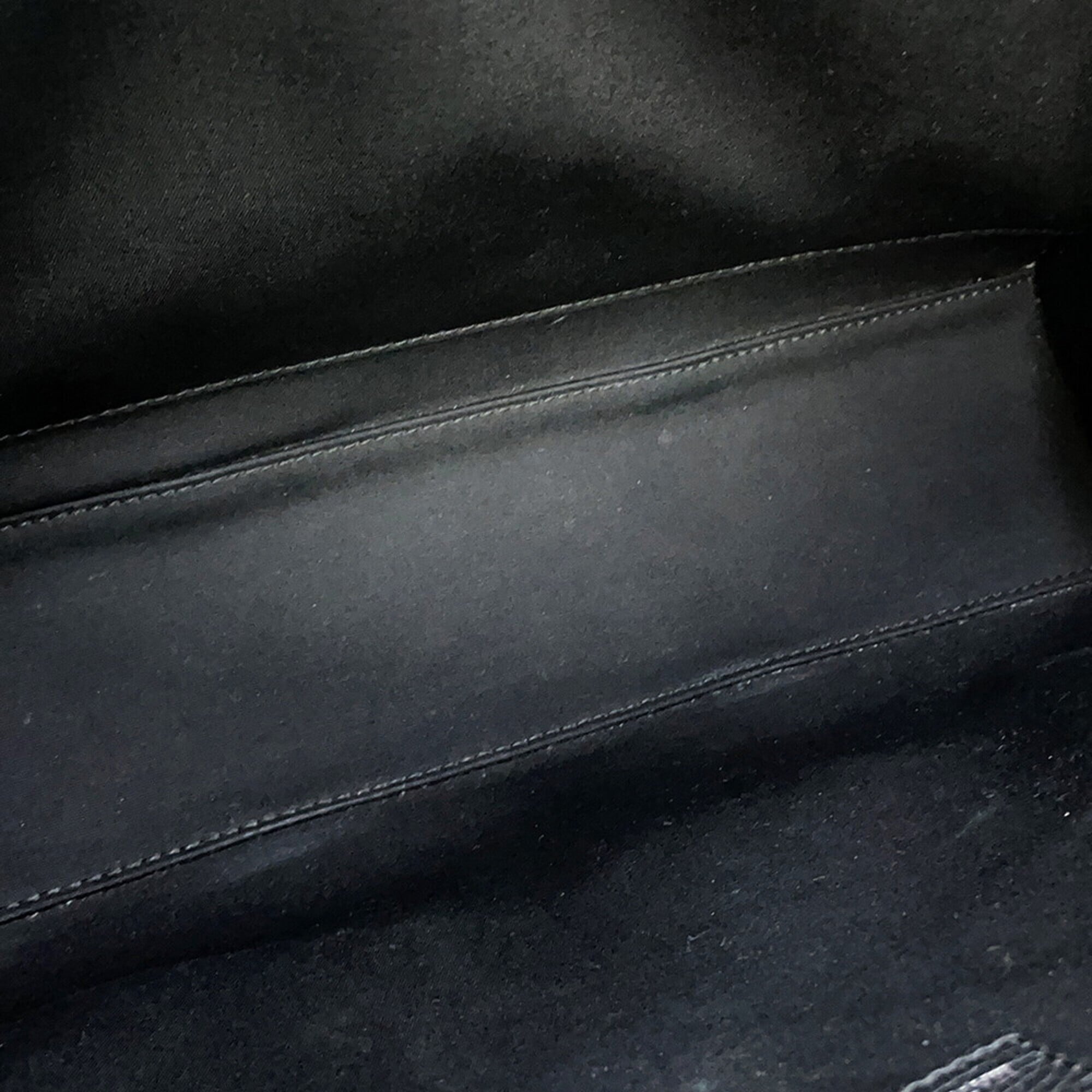 Christian Dior Black Leather Handbag Tote Bag (Pre-Owned)
