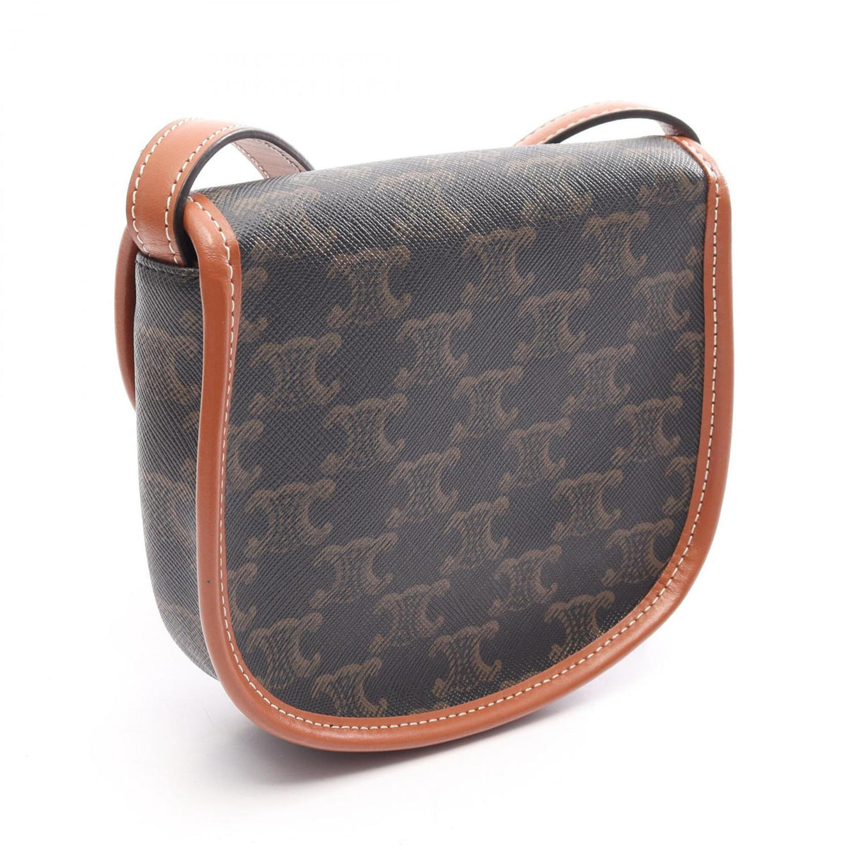 Celine Black Brown Coated Canvas Leather Handbag Shoulder Bag (Pre-Owned)