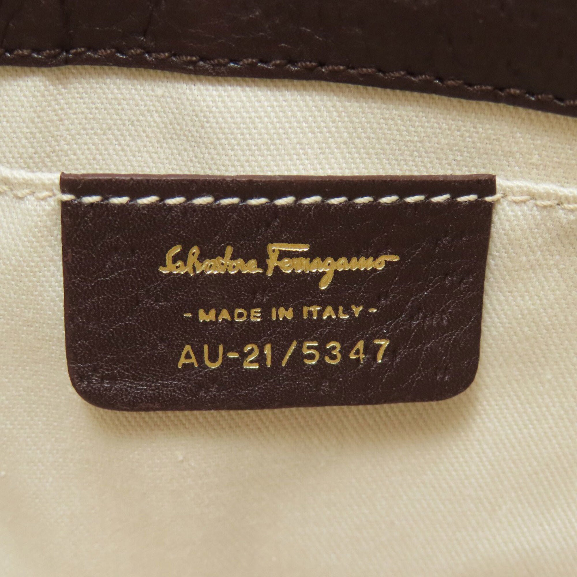 Salvatore Ferragamo Brown Nylon Handbag (Pre-Owned)