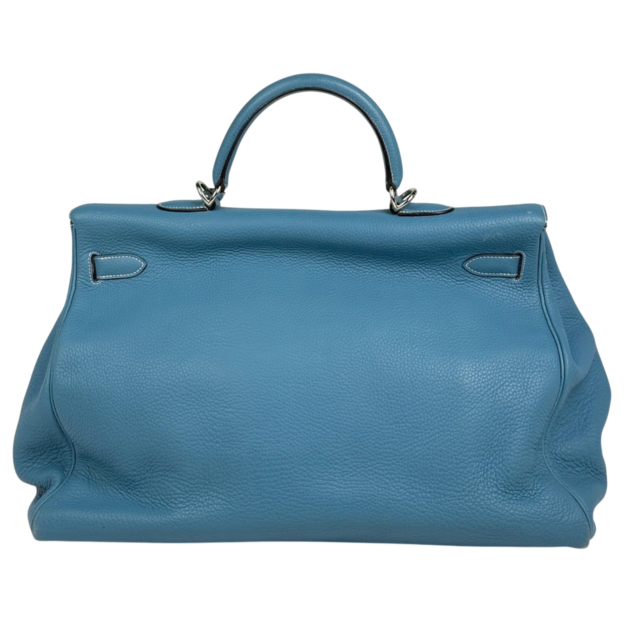 Hermes Blue Jean Togo Leather Handbag (Pre-Owned)