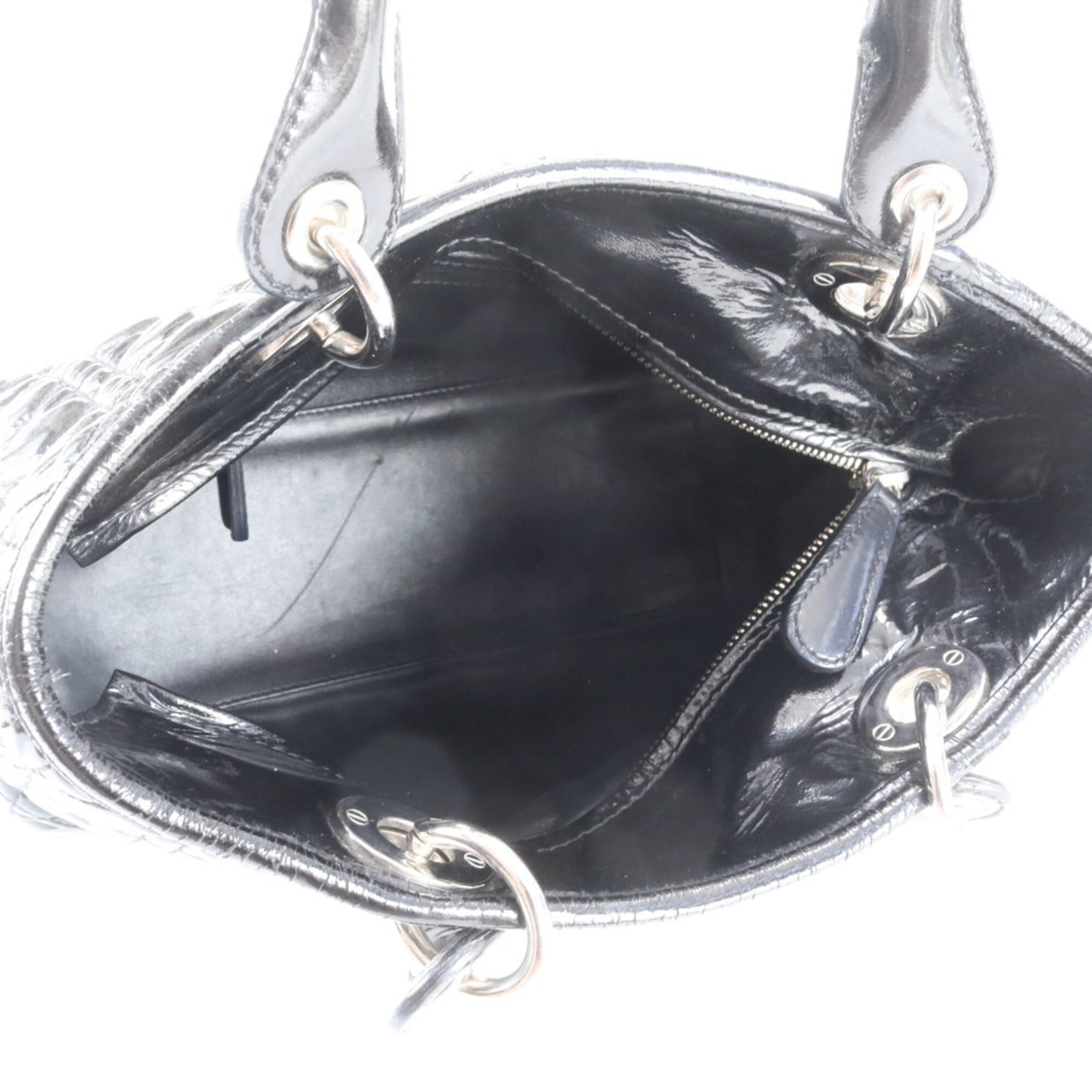 Christian Dior Black Leather Shoulder Bag Tote Bag (Pre-Owned)