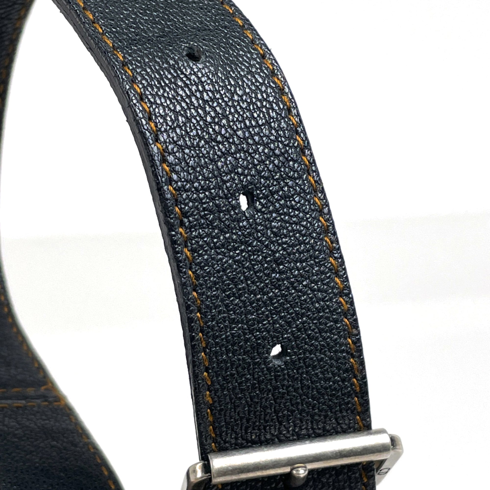 Christian Dior Trotter Beige Navy Canvas Leather Shoulder Bag (Pre-Owned)