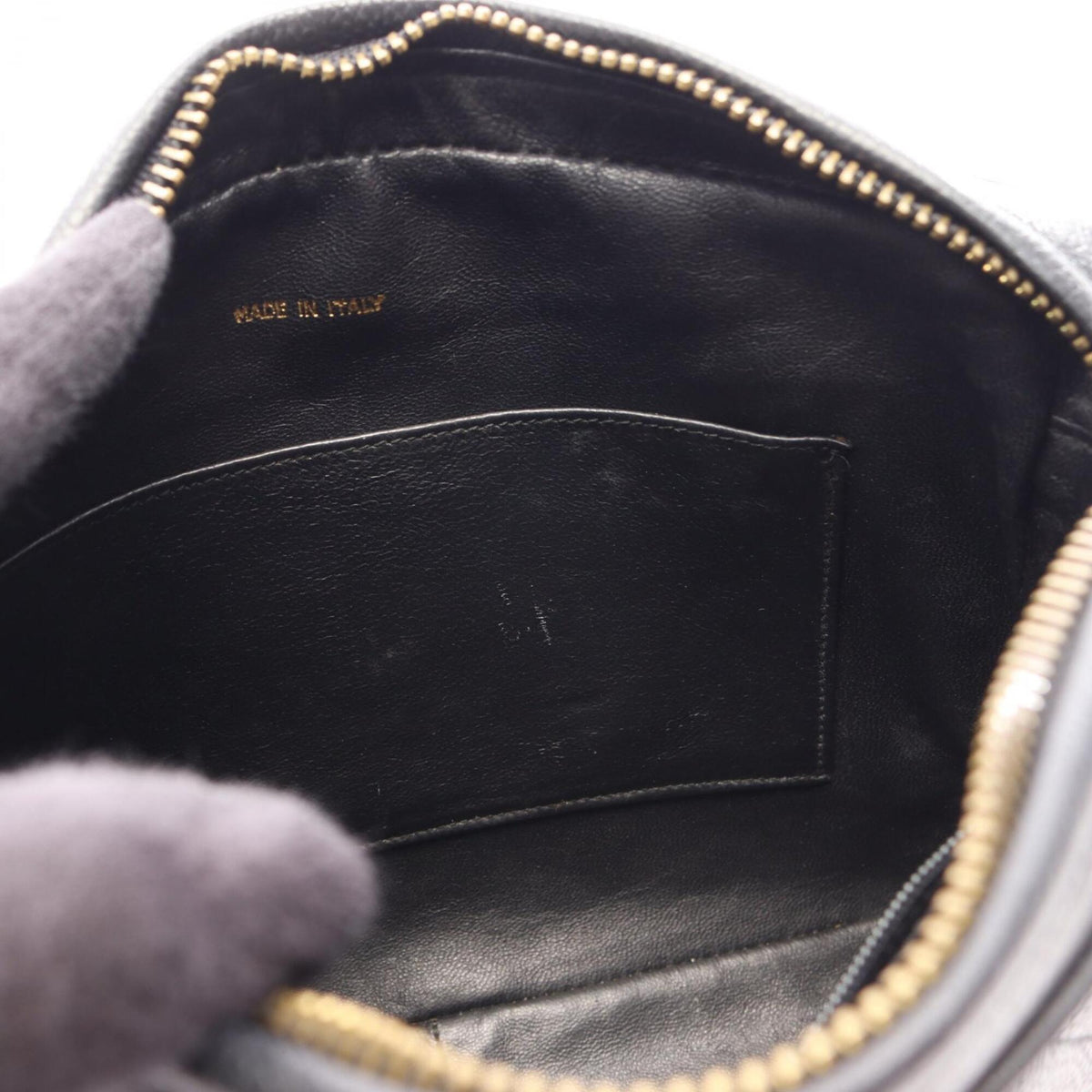 Chanel Black Grained Calfskin Handbag Shoulder Bag (Pre-Owned)