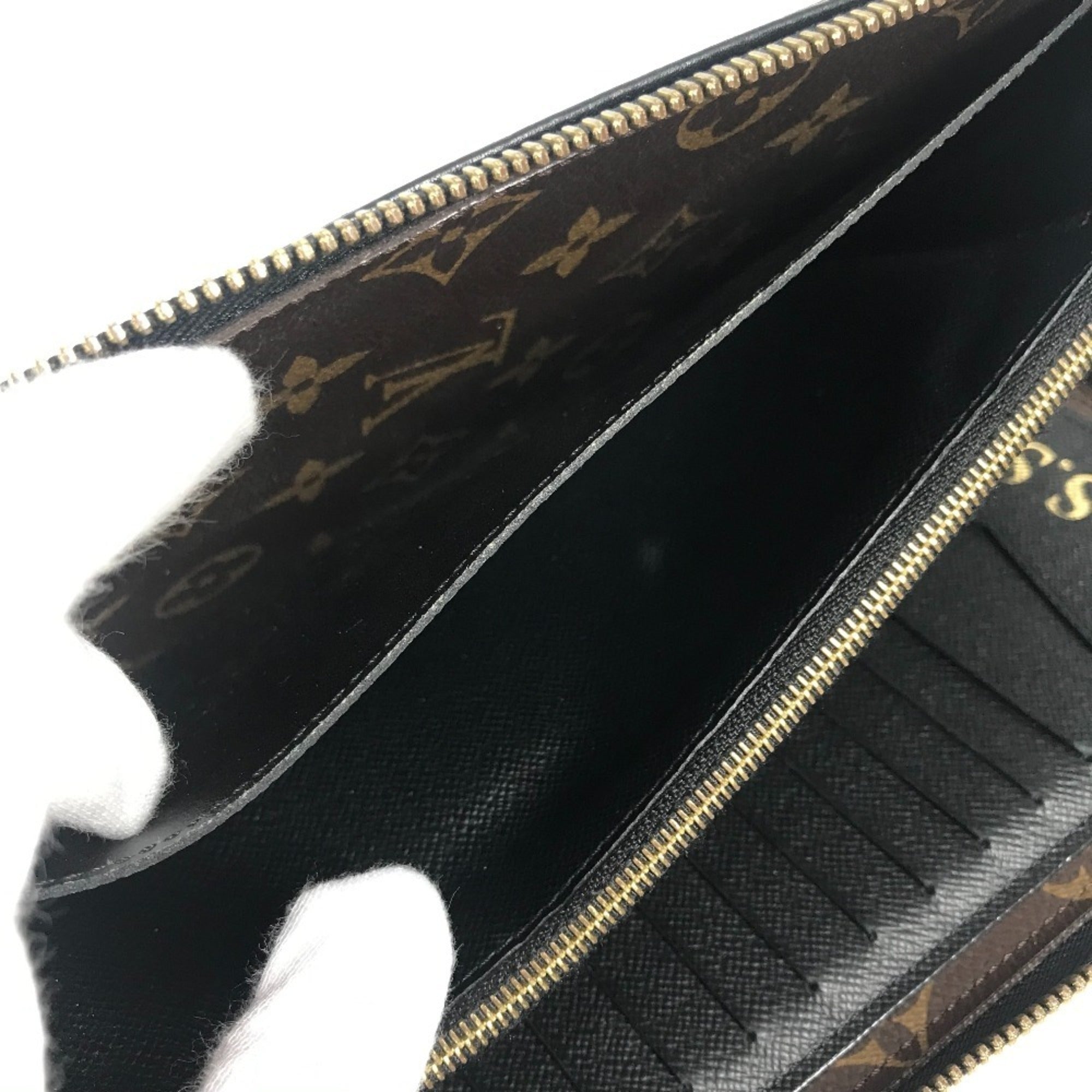 Louis Vuitton Monogram Black Brown Monogram Leather Pouch (Pre-Owned)