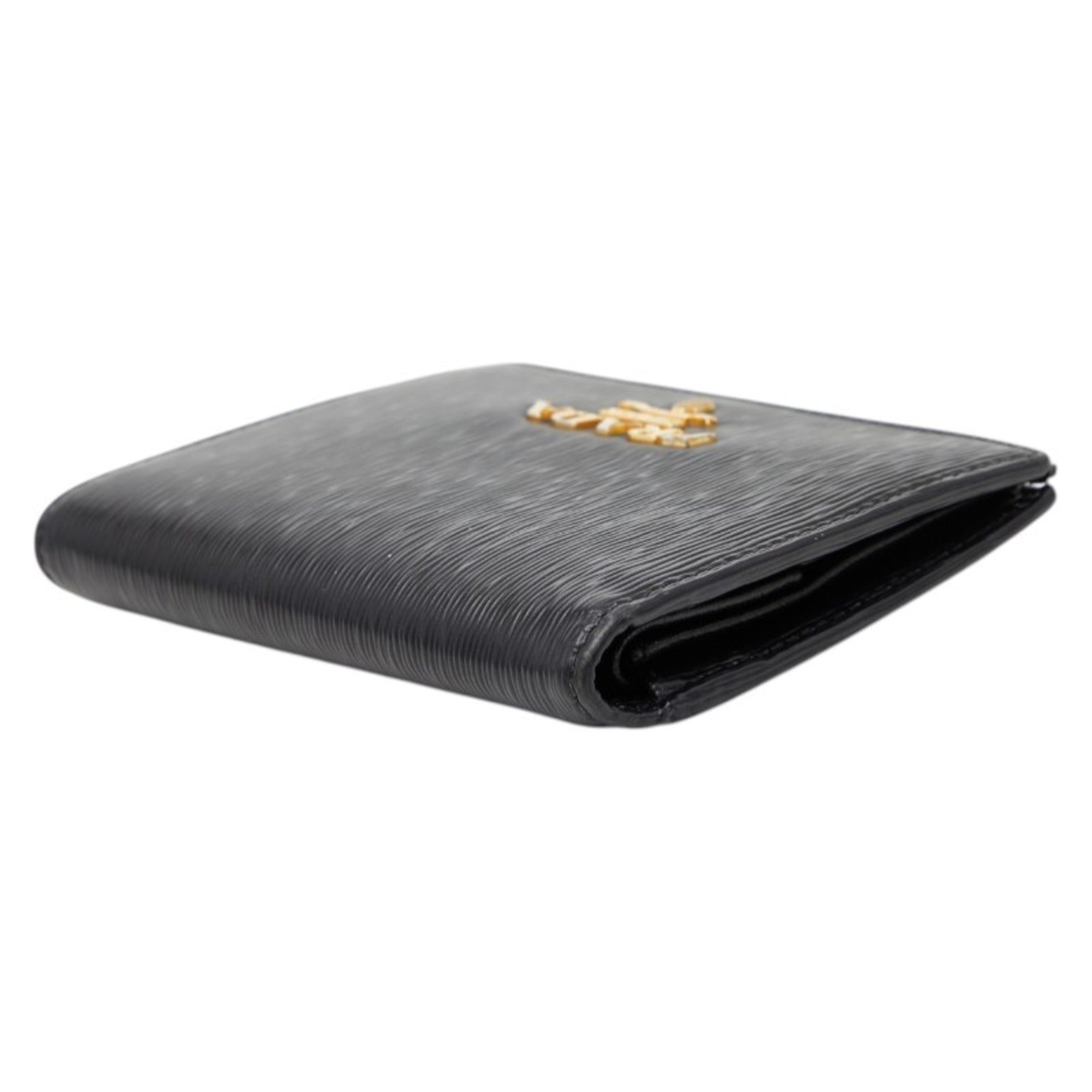 Prada Black Saffiano Triangle Leather Wallet (Bi-Fold) (Pre-Owned)