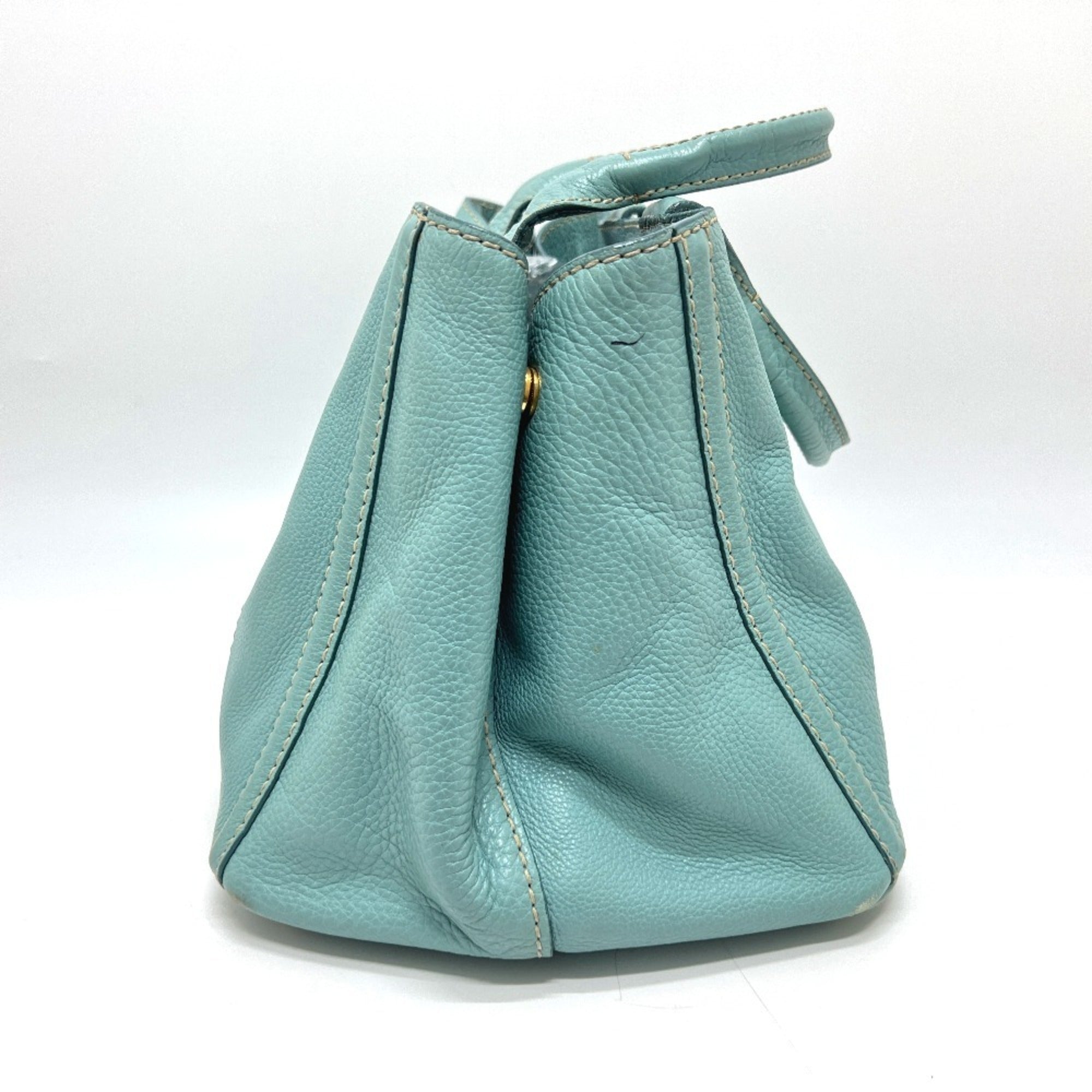 Prada Blue Canapa Handbag Tote Bag (Pre-Owned)