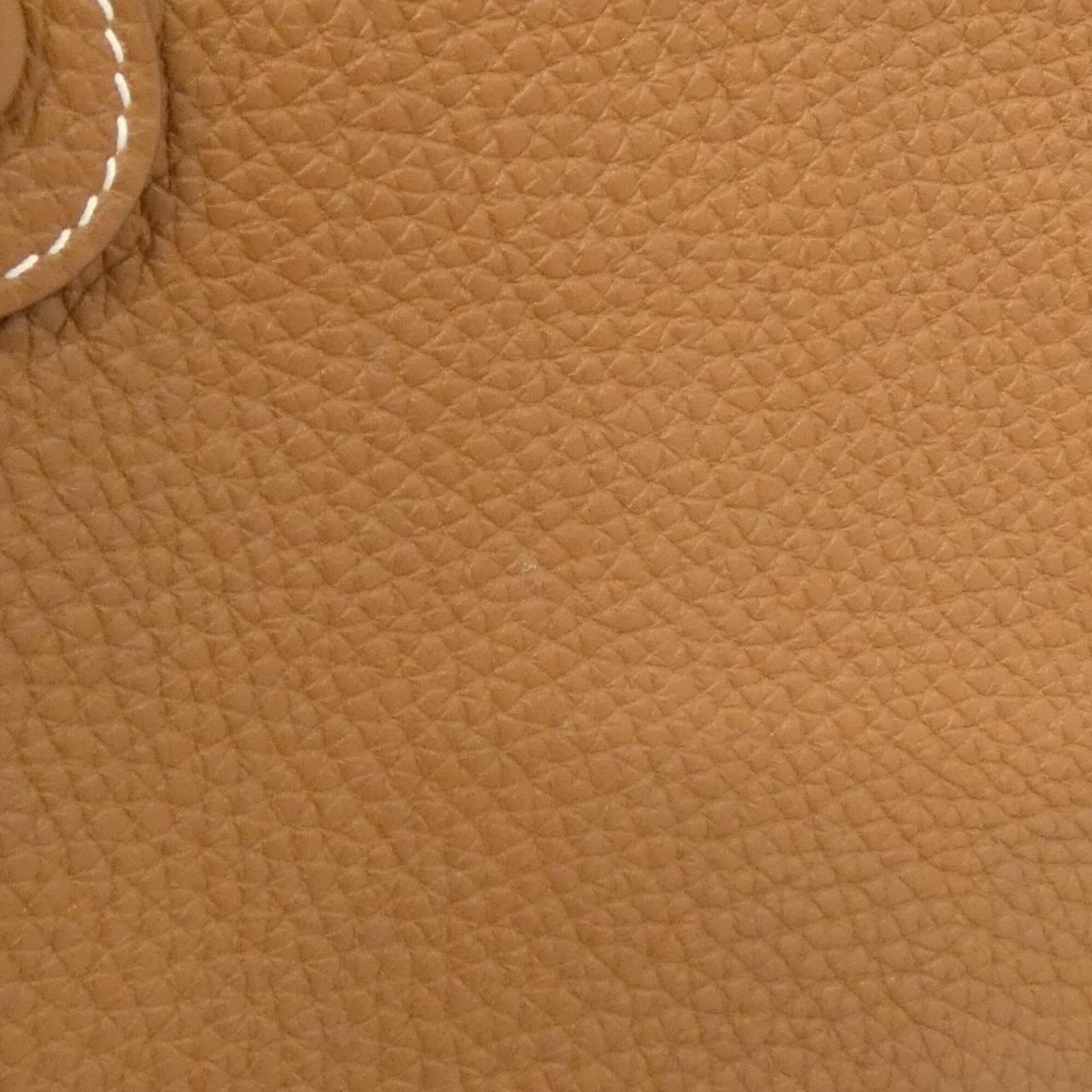 Hermes Brown Gold Brown Taurillon Clemence Leather Shoulder Bag (Pre-Owned)