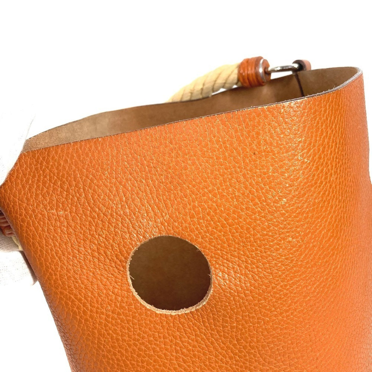 Hermes Orange Taurillon Clemence Leather Handbag Shoulder Bag (Pre-Owned)