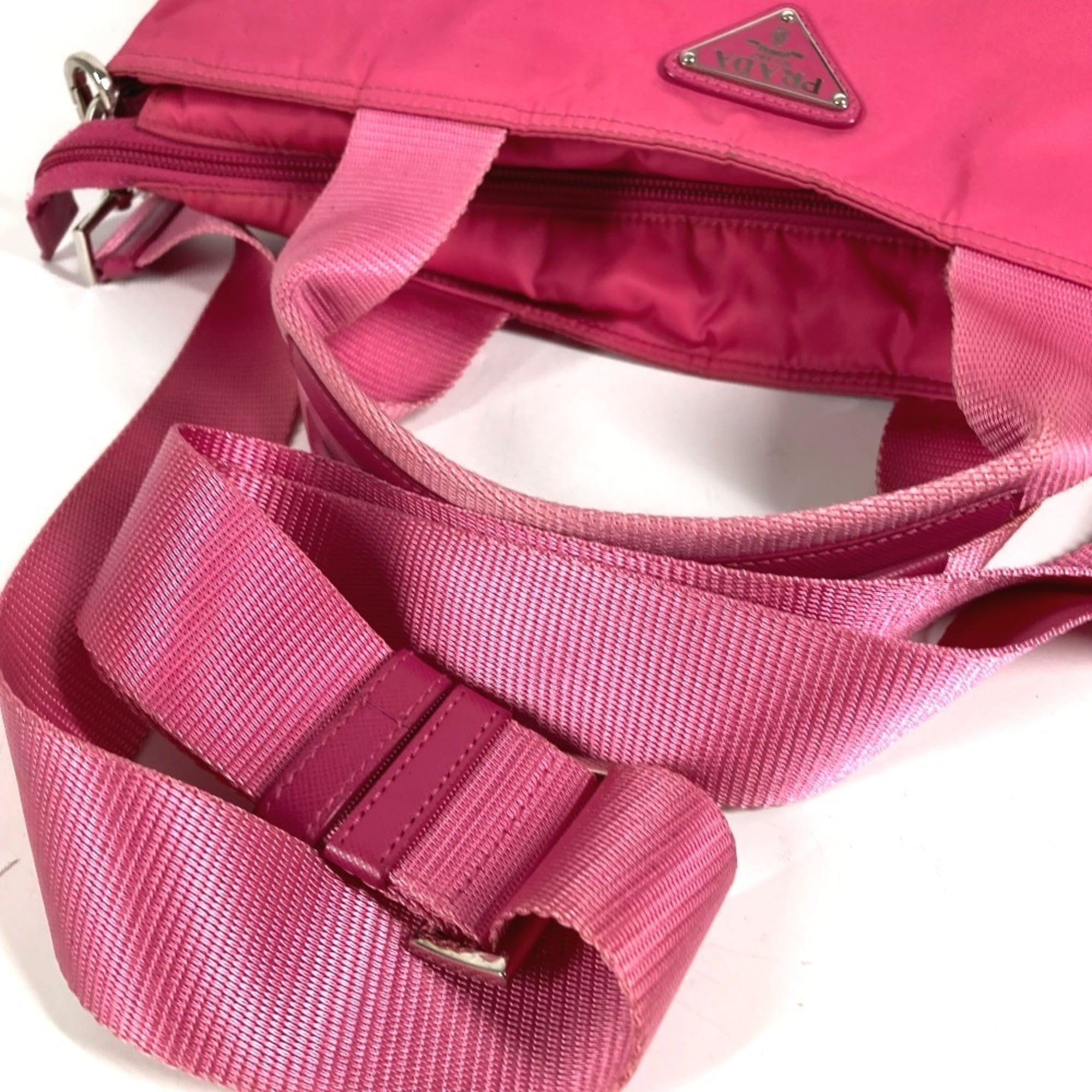 Prada Pink Nylon Handbag Shoulder Bag Tote Bag (Pre-Owned)