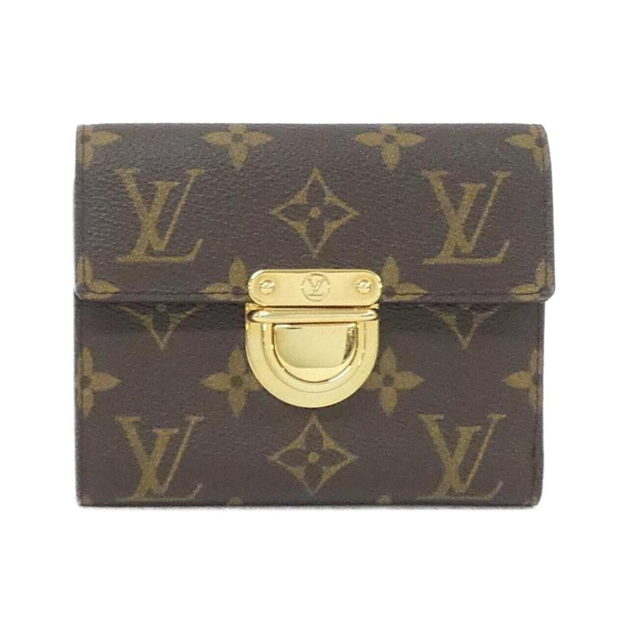 Louis Vuitton Brown Coated Canvas Wallet (Tri-Fold) (Pre-Owned)