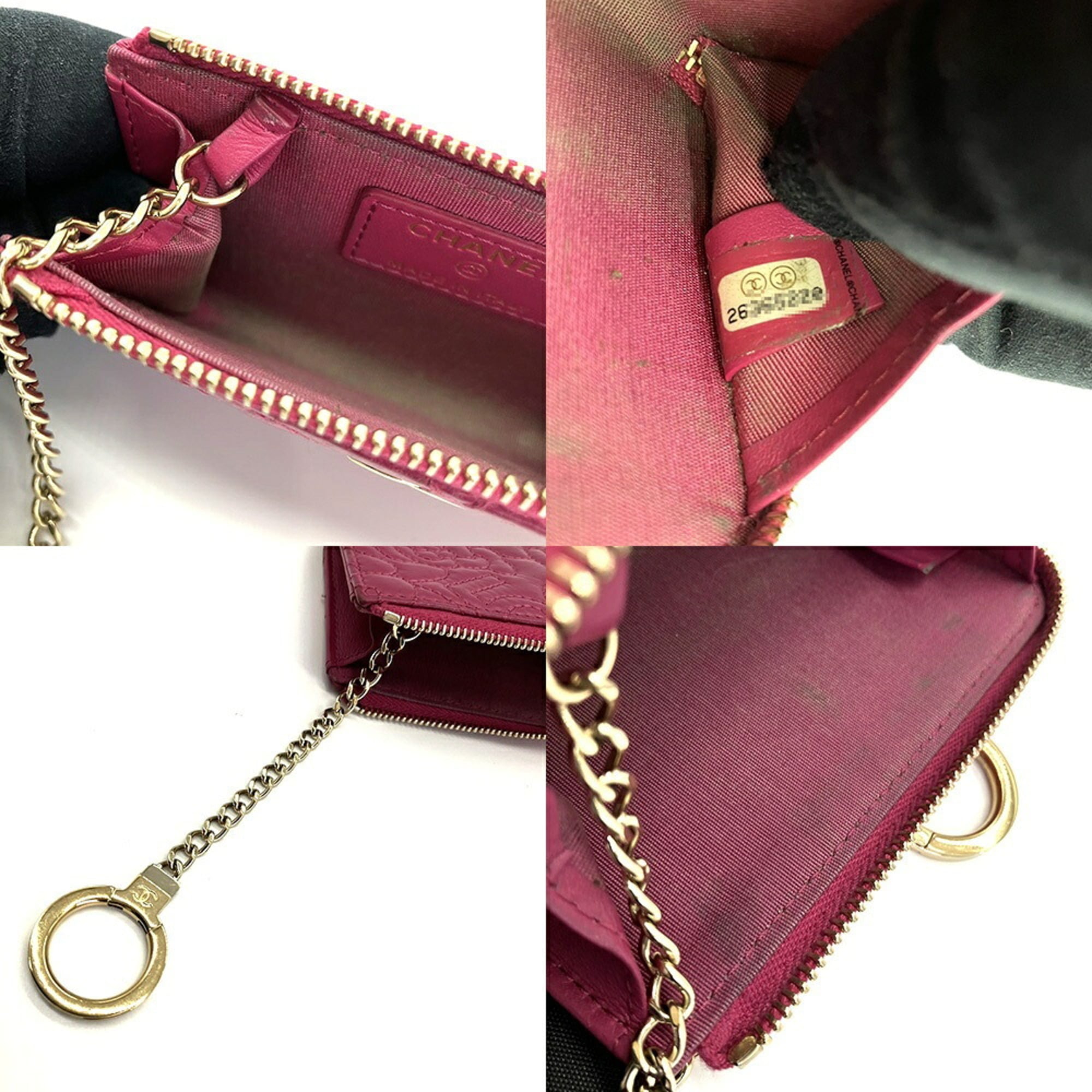 Chanel Pink Red Color Coin Purse/Coin Case (Pre-Owned)