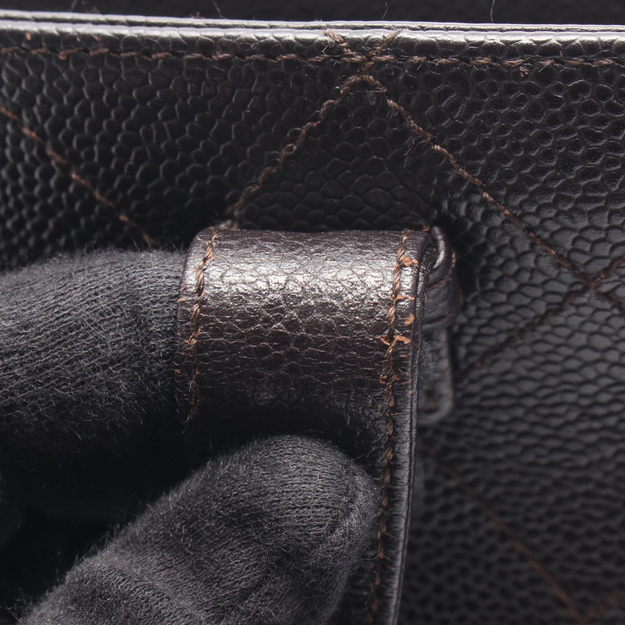 Chanel Matelasse Brown Leather Handbag Tote Bag (Pre-Owned)