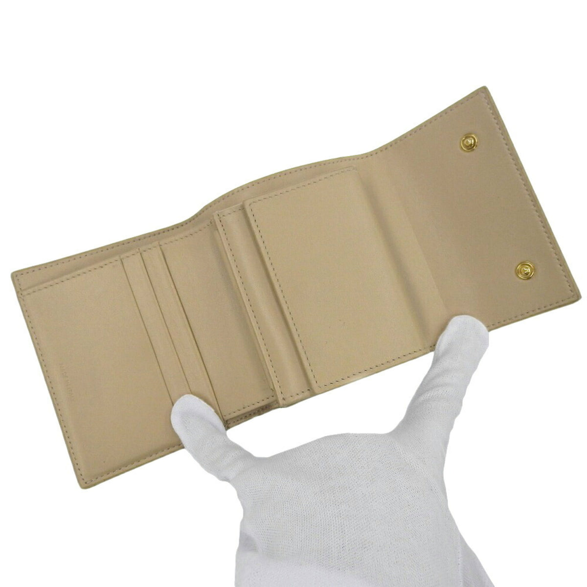 Celine Beige Leather Wallet (Tri-Fold) (Pre-Owned)