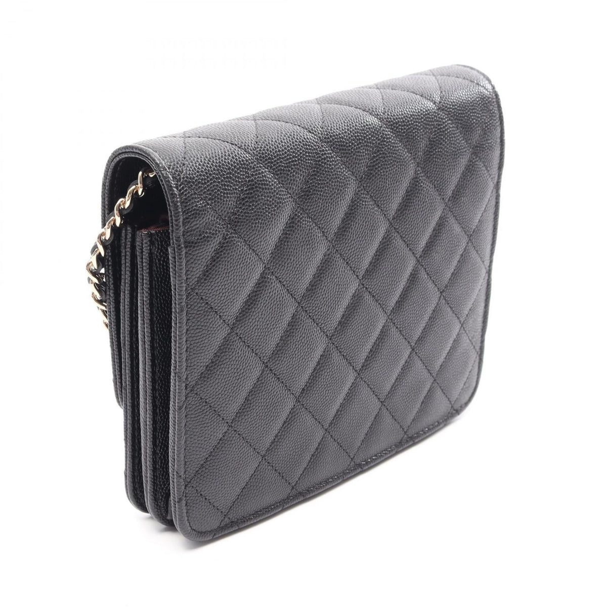 Chanel Black Grained Calfskin Handbag Shoulder Bag (Pre-Owned)
