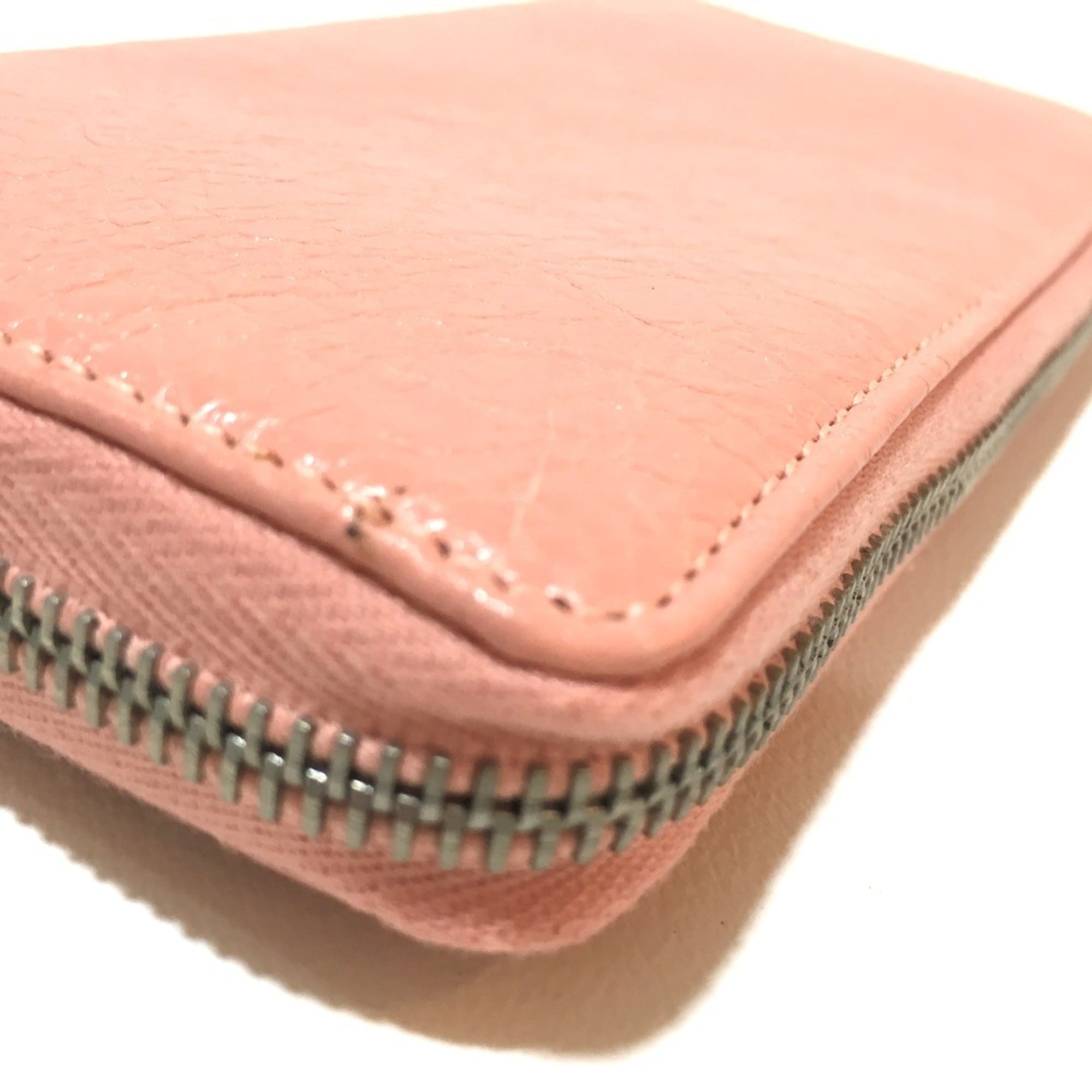 Balenciaga Pink Beige Leather Long Wallet (Bi-Fold) (Pre-Owned)