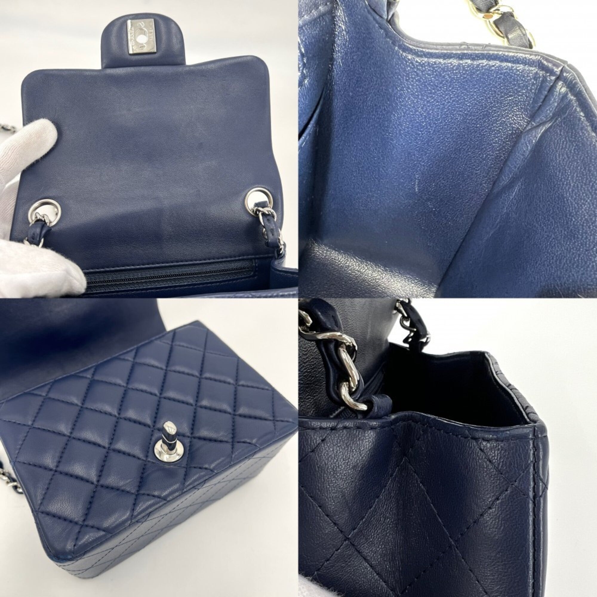 Chanel Blue Leather Shoulder Bag (Pre-Owned)
