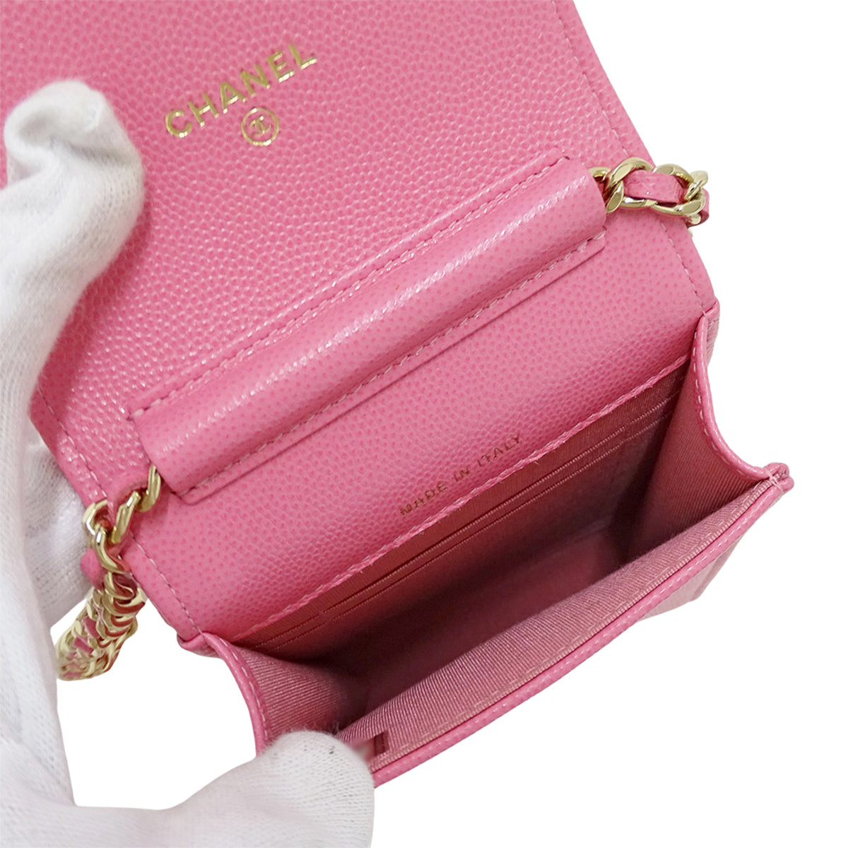 Chanel Pink Grained Calfskin Handbag Shoulder Bag (Pre-Owned)