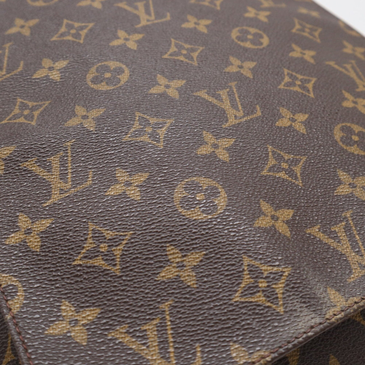 Louis Vuitton Beige Brown Monogram Coated Canvas Leather Shoulder Bag (Pre-Owned)
