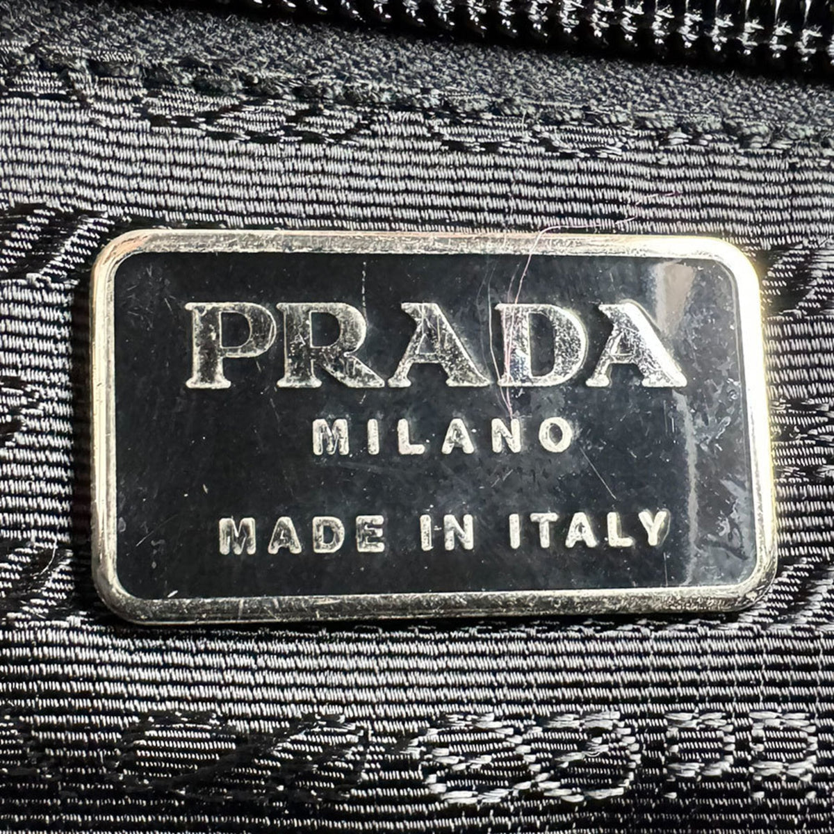 Prada Black Nylon Plastic Shoulder Bag Tote Bag (Pre-Owned)