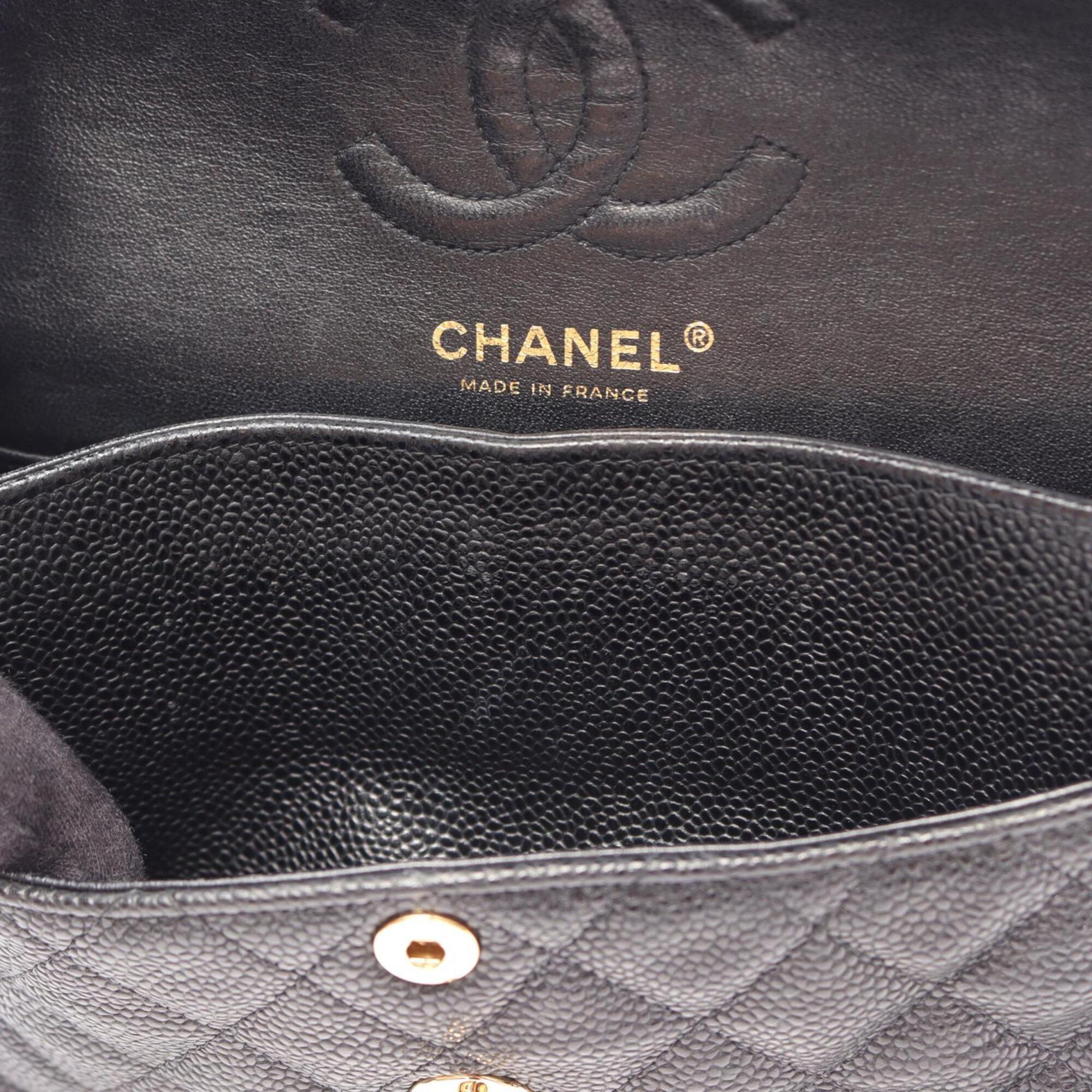 Chanel Black Leather Handbag Shoulder Bag (Pre-Owned)