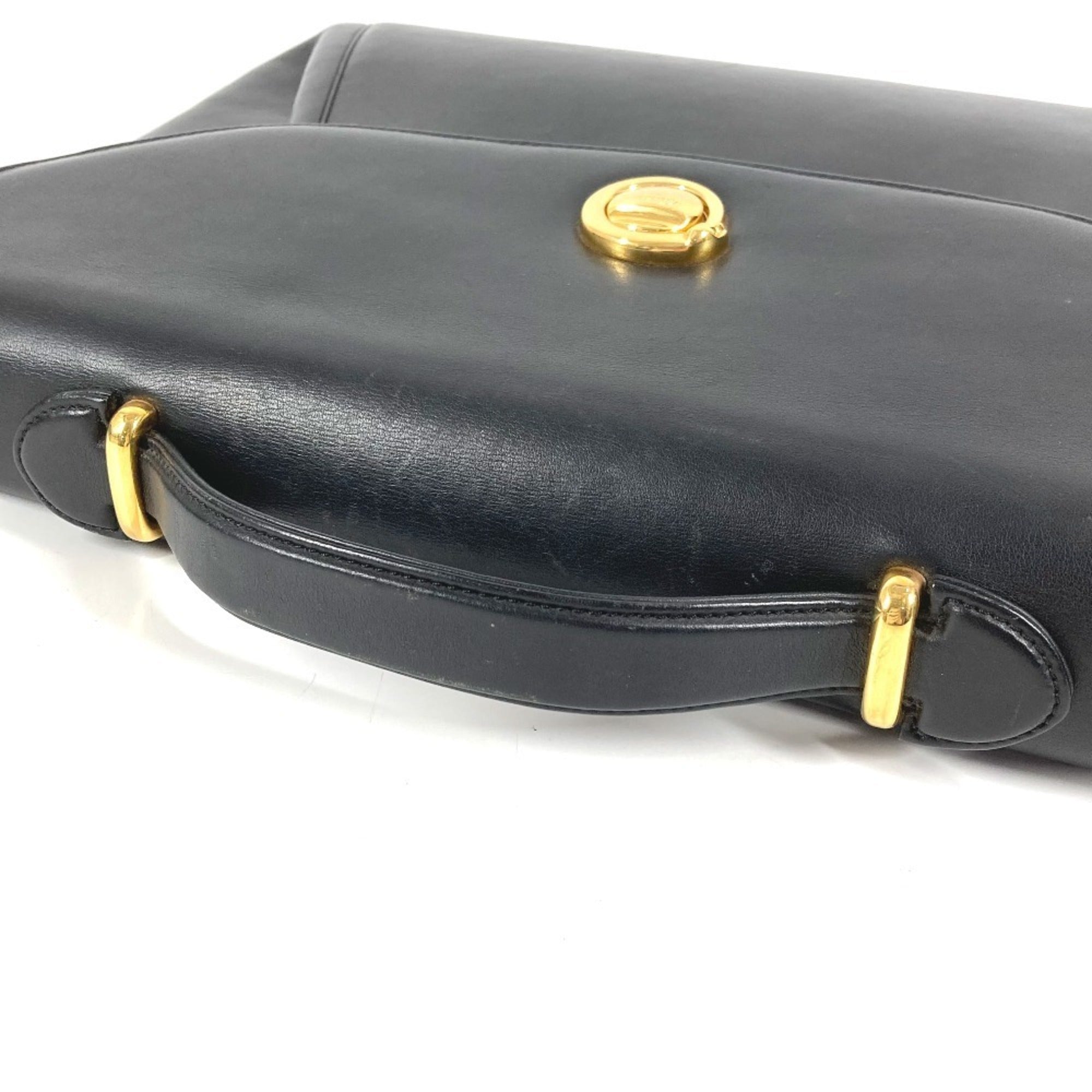 Cartier Panthère Black Leather Handbag Tote Bag (Pre-Owned)