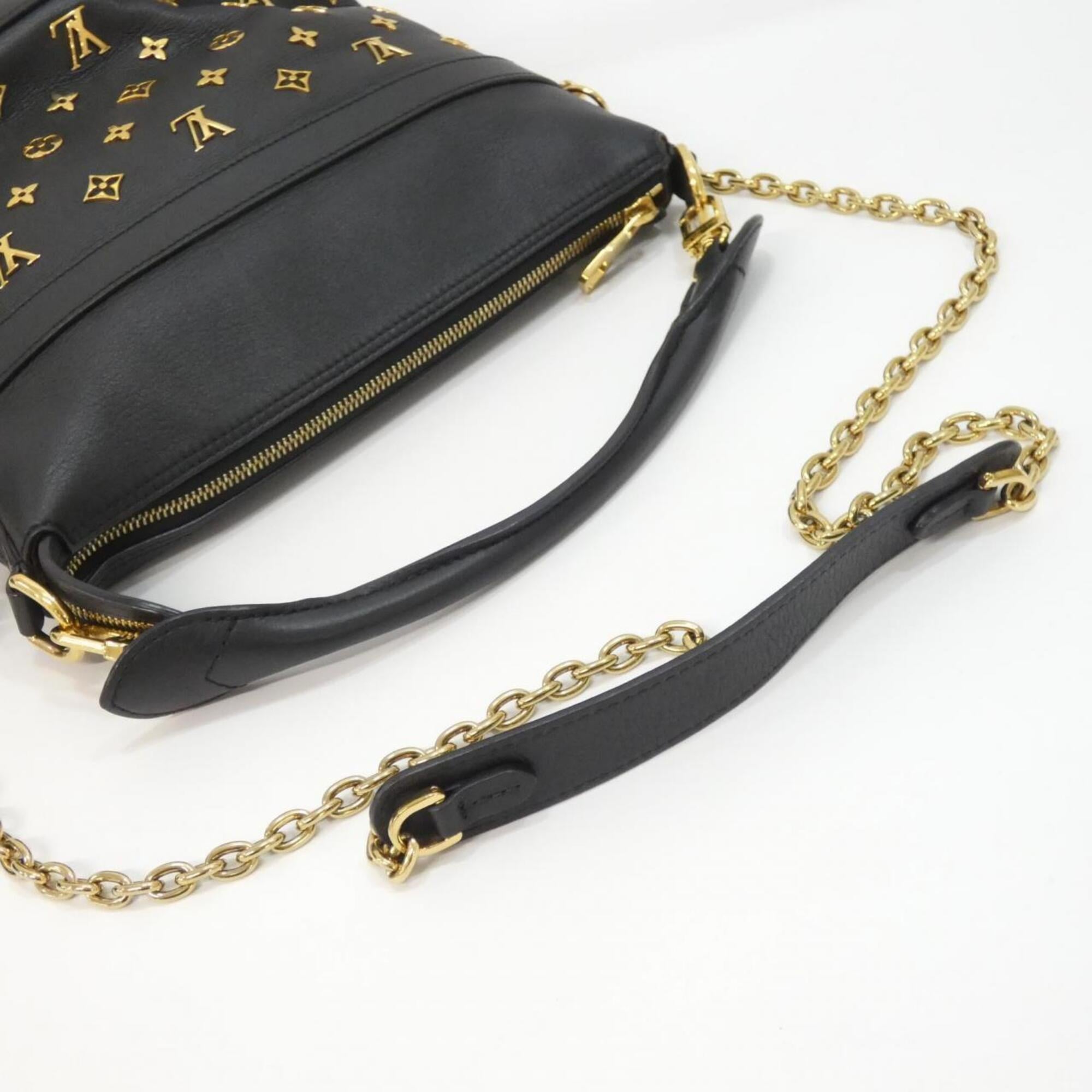 Louis Vuitton Black Leather Shoulder Bag (Pre-Owned)