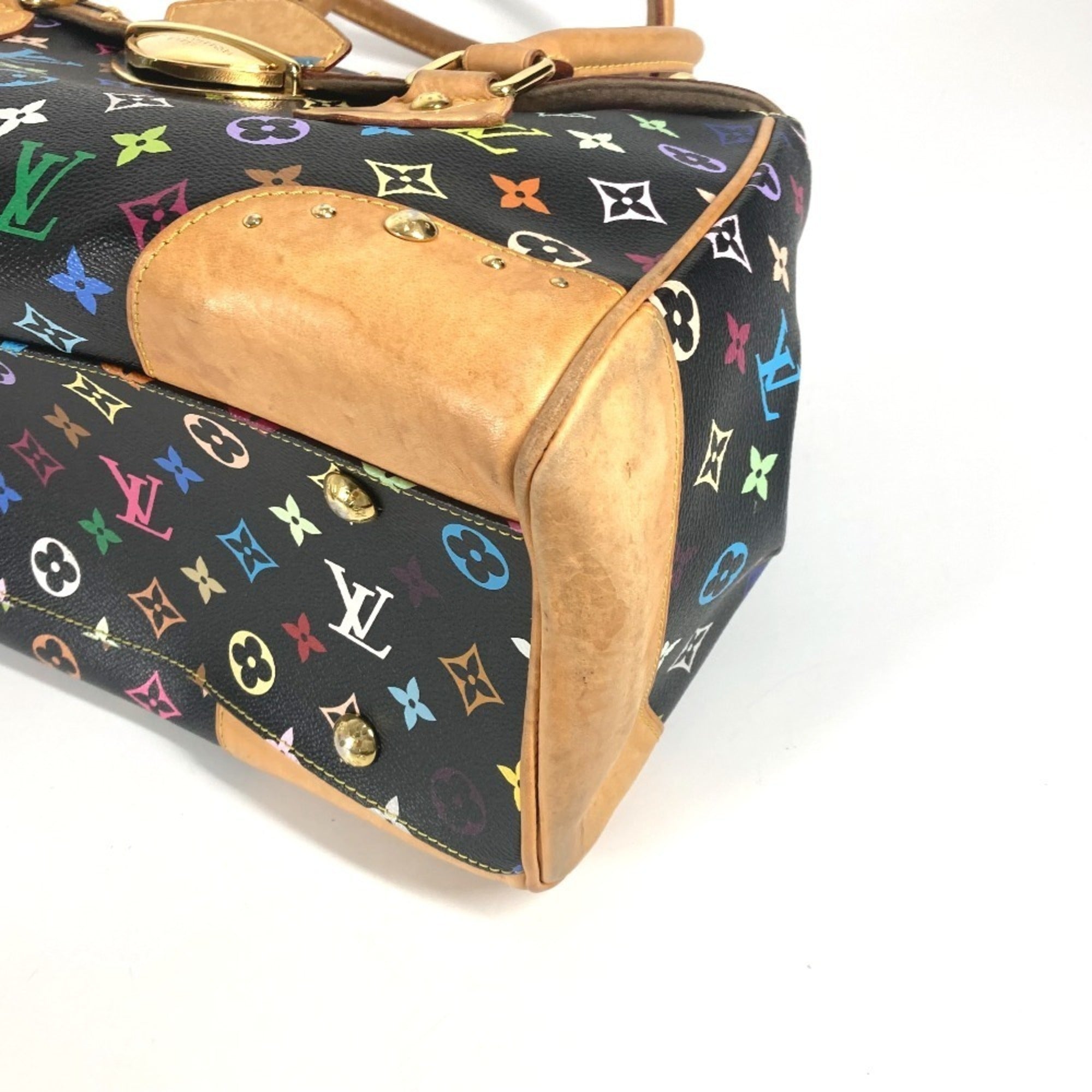 Louis Vuitton Black Multi-Color Noir Monogram Multicolore Canvas Handbag Shoulder Bag Tote Bag (Pre-Owned)