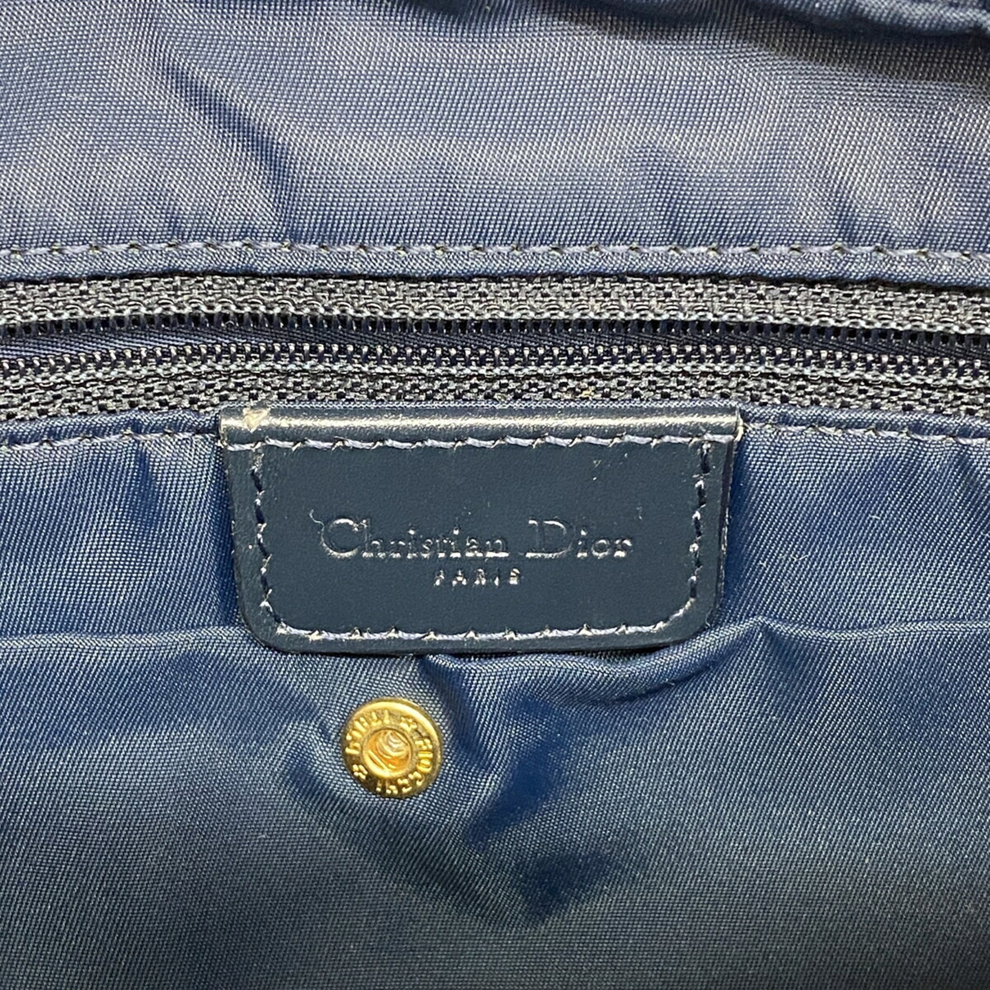 Christian Dior Navy Canvas Shoulder Bag (Pre-Owned)