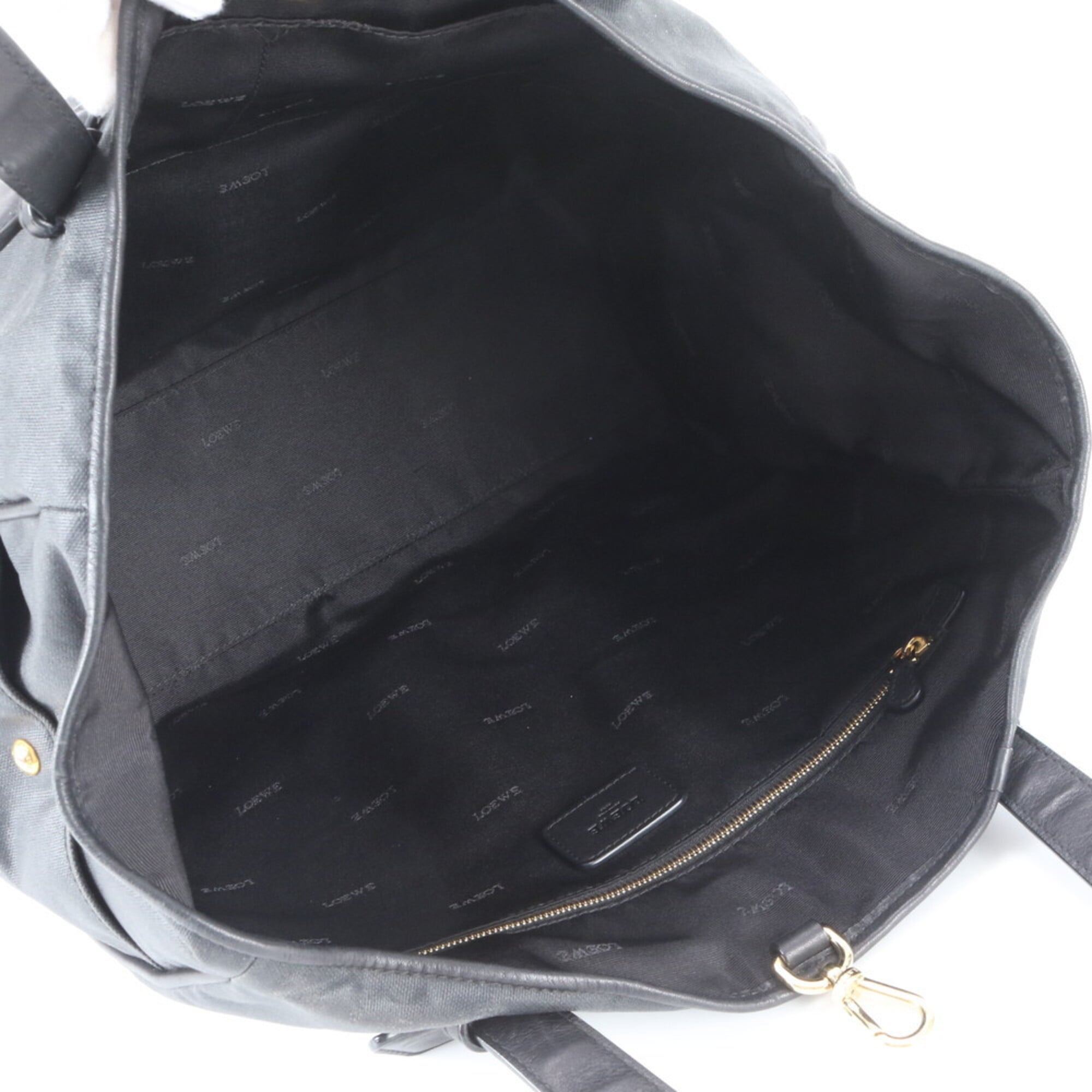 Loewe Black Coated Canvas Leather Handbag (Pre-Owned)