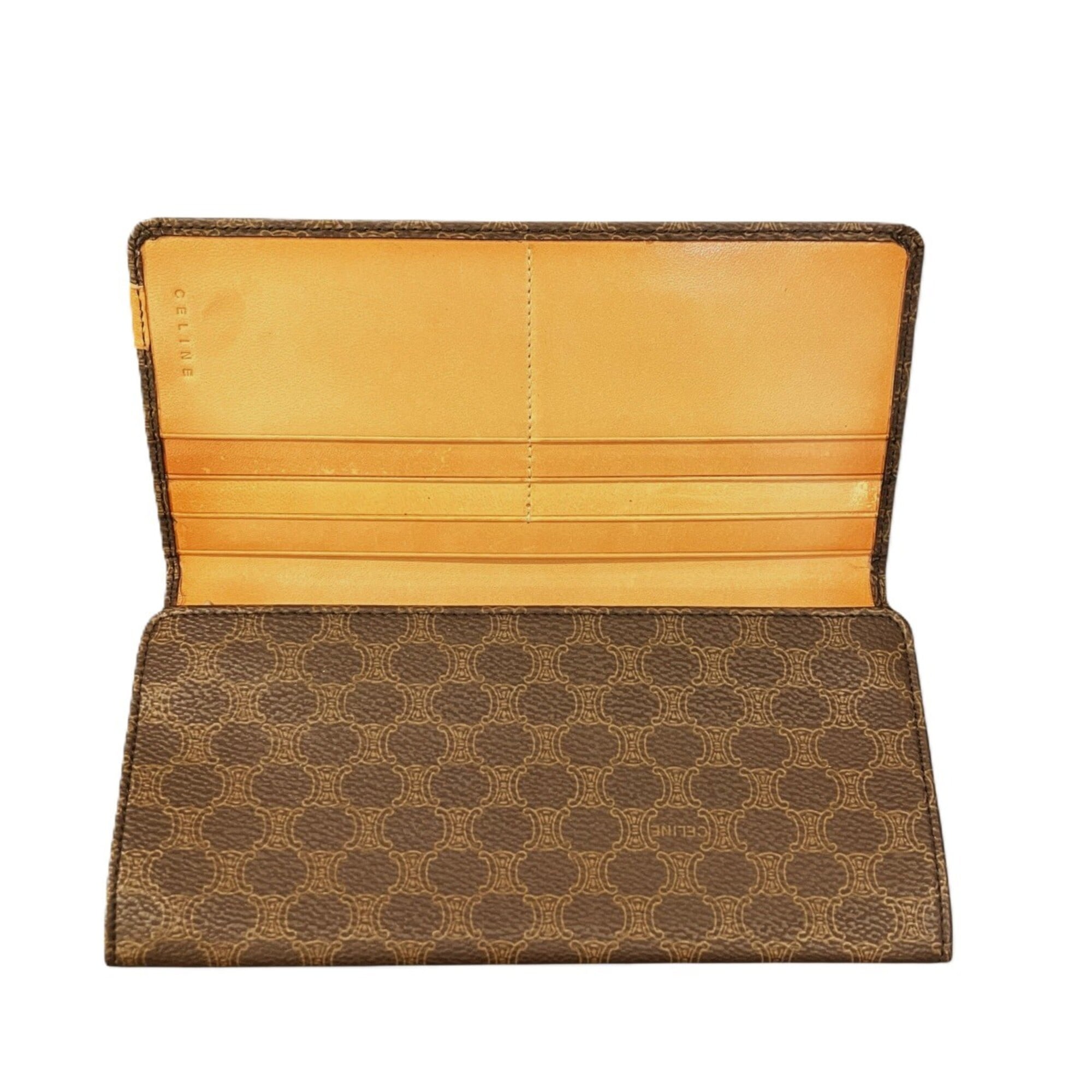 Celine Macadam Brown Pvc Leather Long Wallet (Bi-Fold) (Pre-Owned)