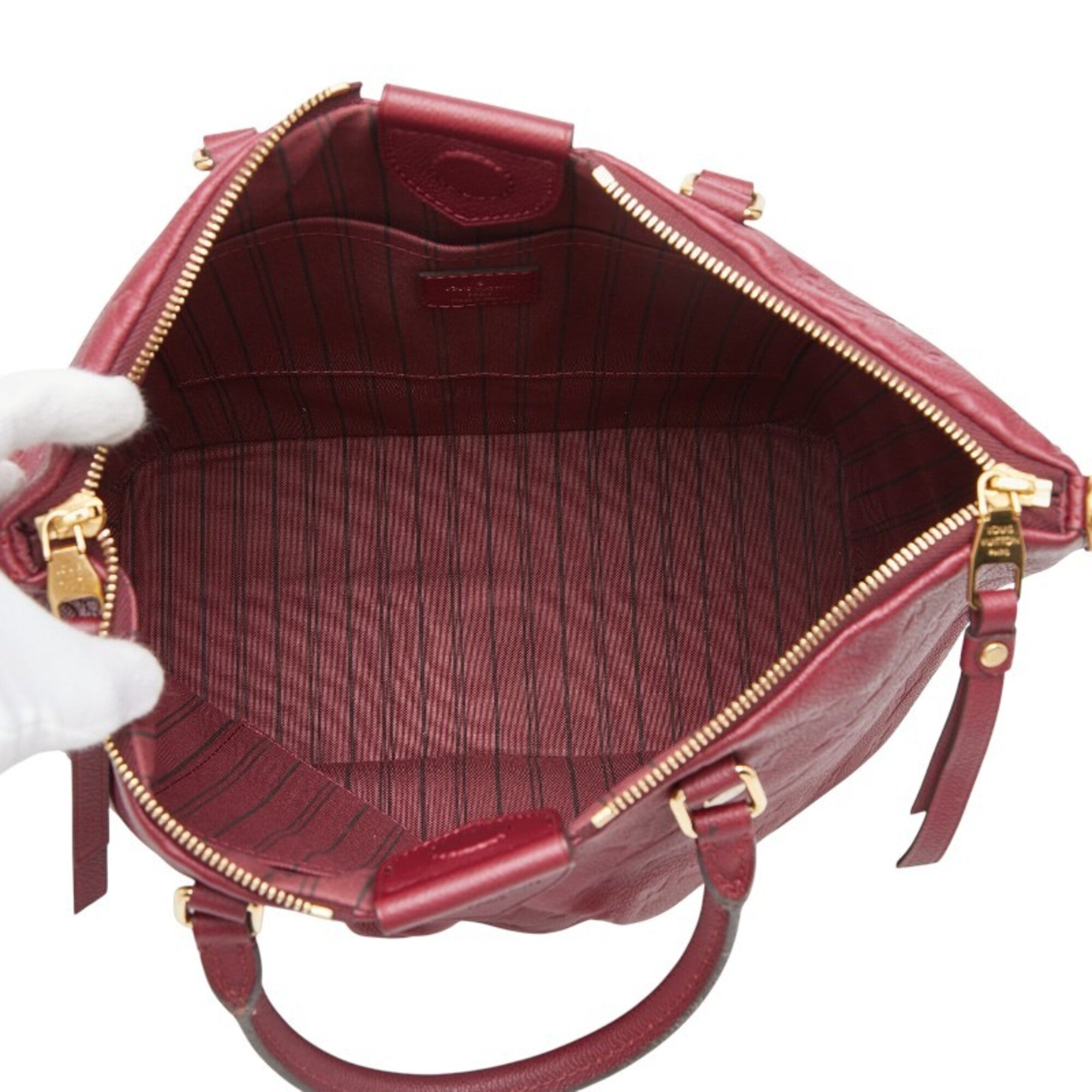 Louis Vuitton Raisin Red Color Wine Leather Handbag (Pre-Owned)
