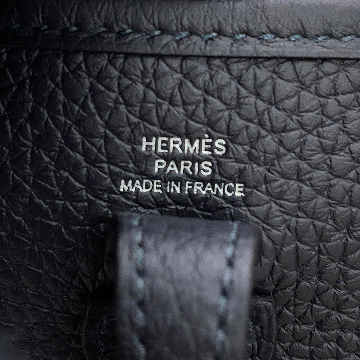 Hermes Navy Taurillon Clemence Leather Shoulder Bag