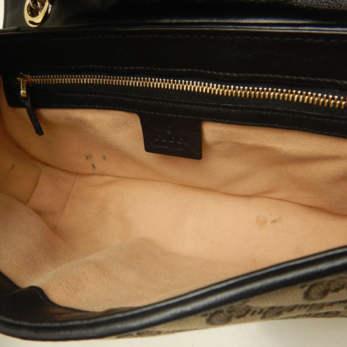 Gucci Beige Gg Canvas Leather Shoulder Bag (Pre-Owned)
