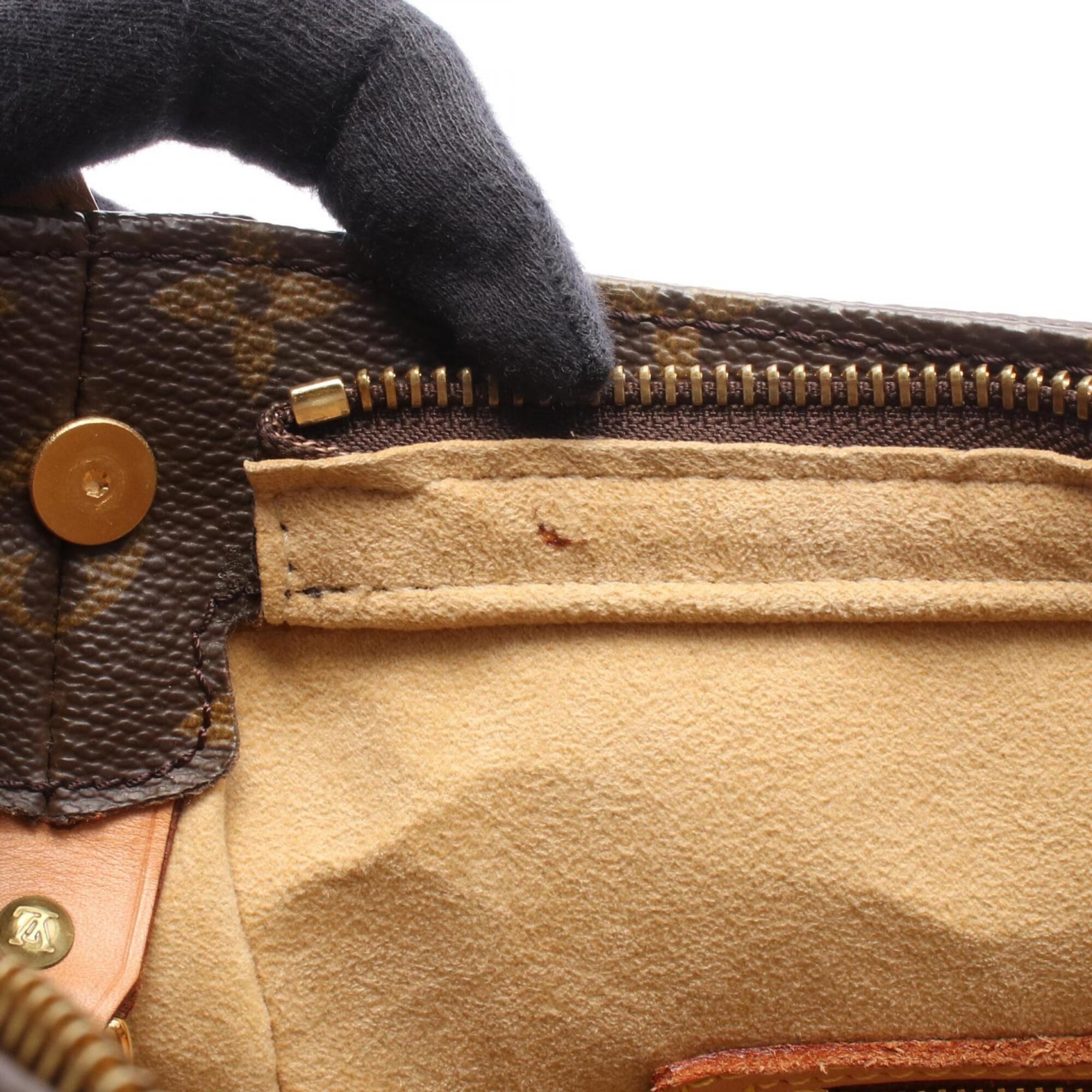 Louis Vuitton Brown Coated Canvas Leather Handbag Shoulder Bag (Pre-Owned)