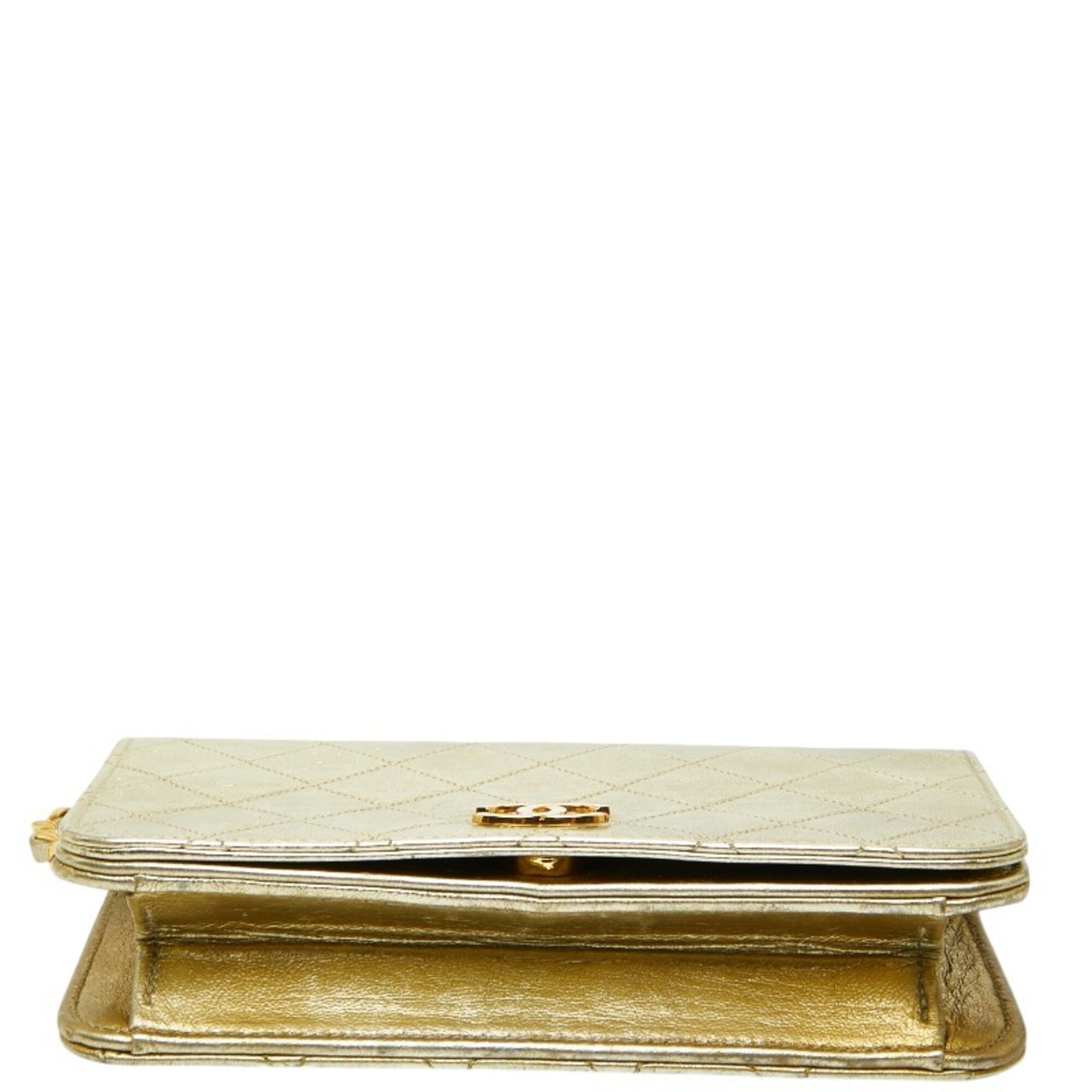 Chanel Gold Leather Shoulder Bag (Pre-Owned)