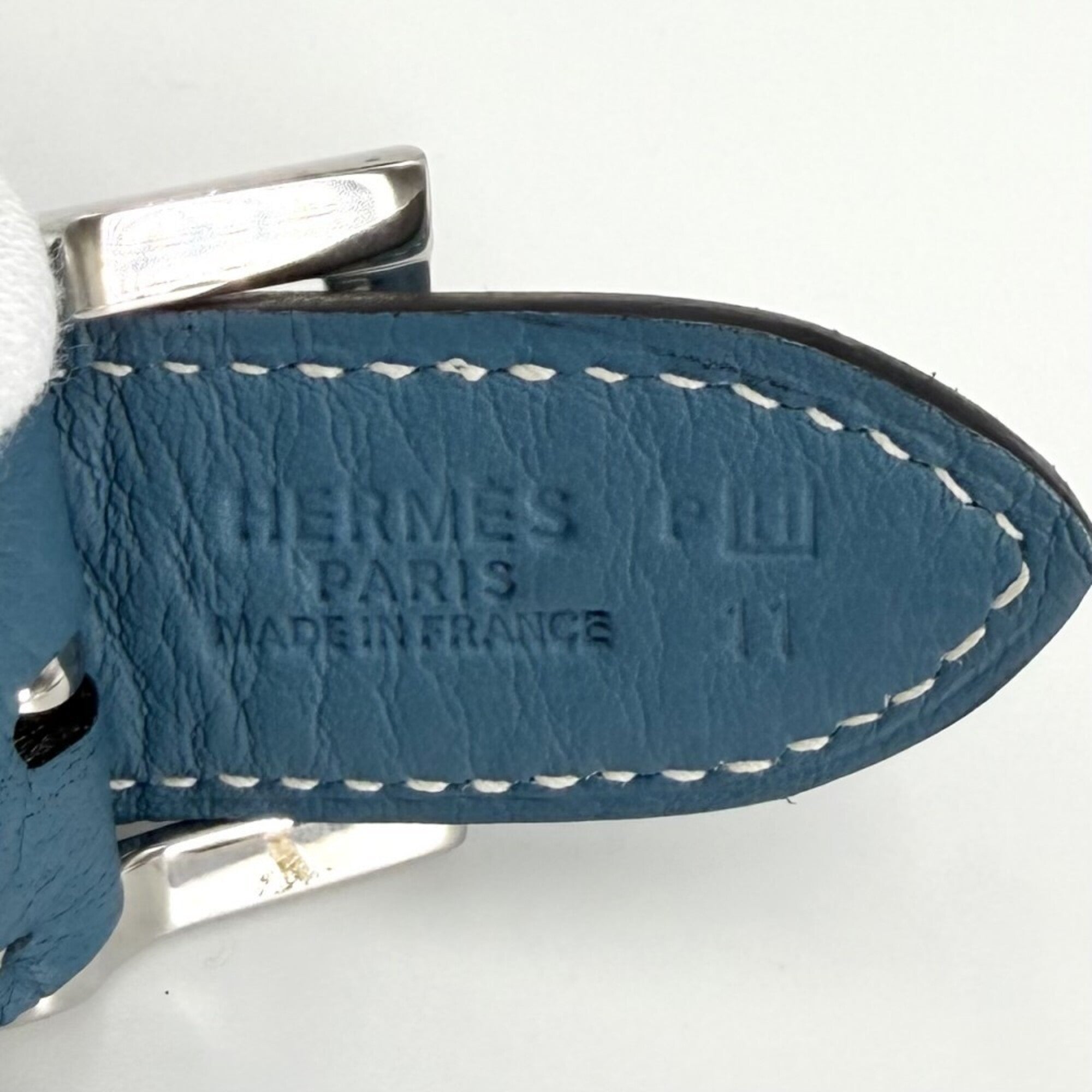 Hermes Blue Leather Shoulder Bag (Pre-Owned)