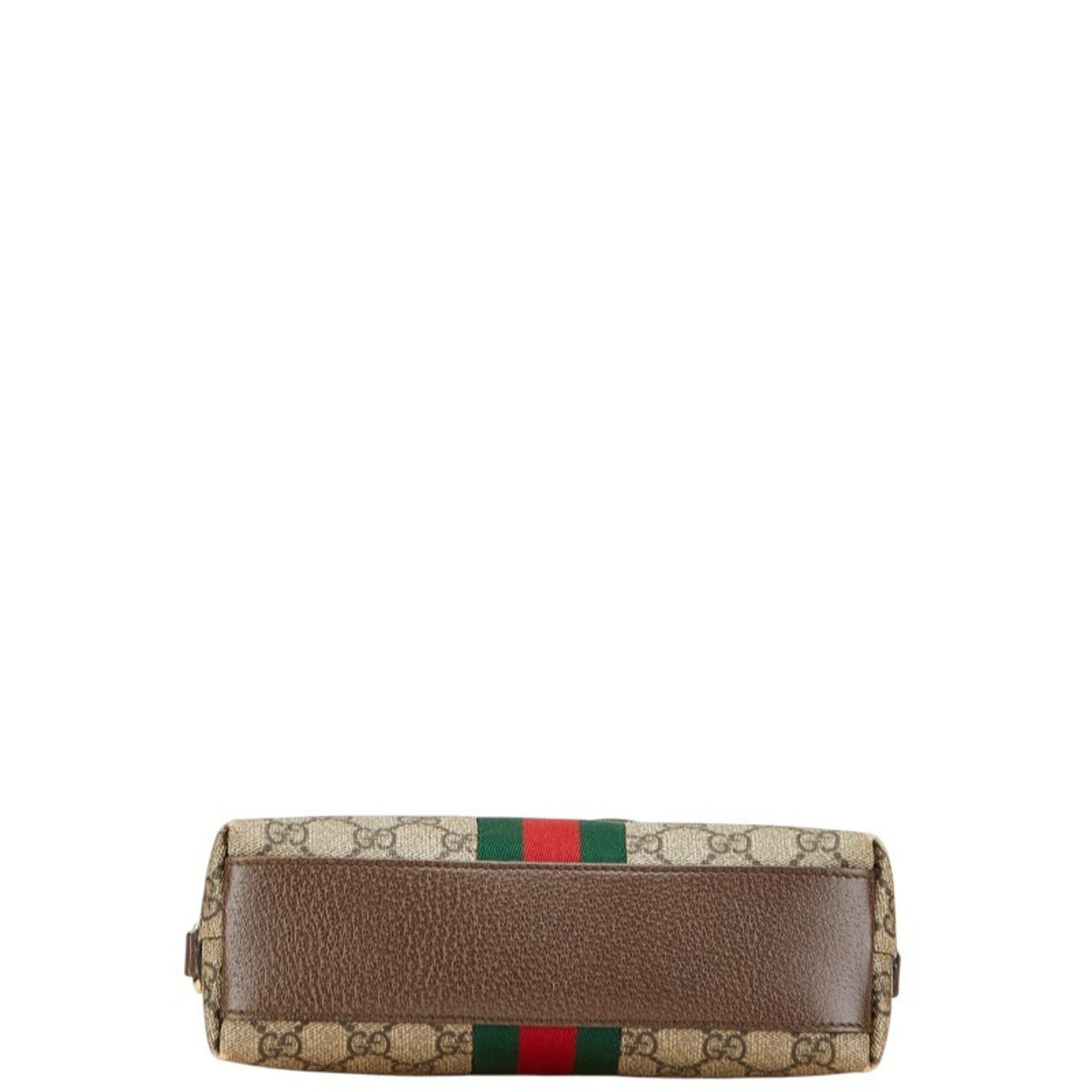Gucci Ophidia Beige Brown Pvc Leather Shoulder Bag (Pre-Owned)