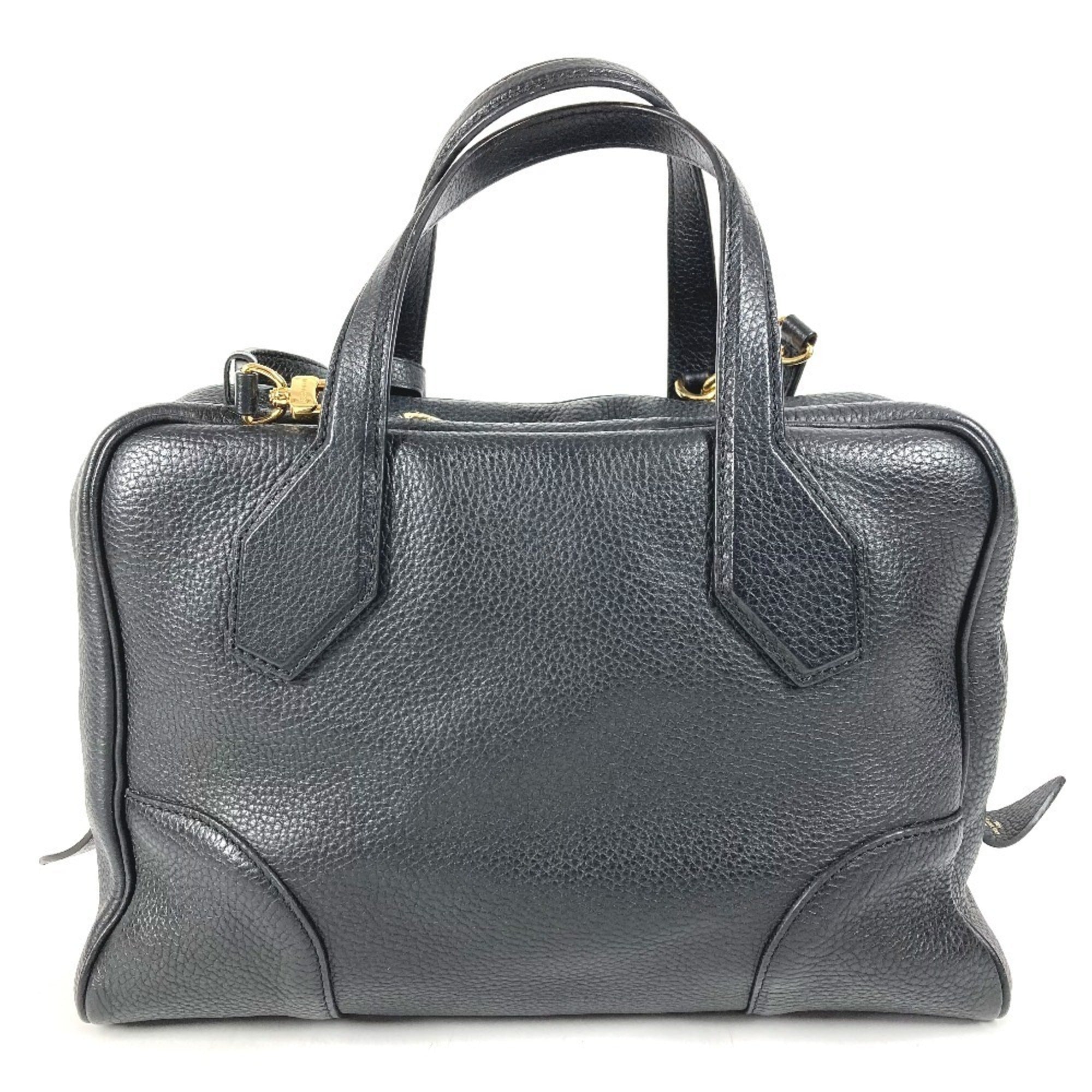 Louis Vuitton Black Noir Leather Handbag Tote Bag (Pre-Owned)
