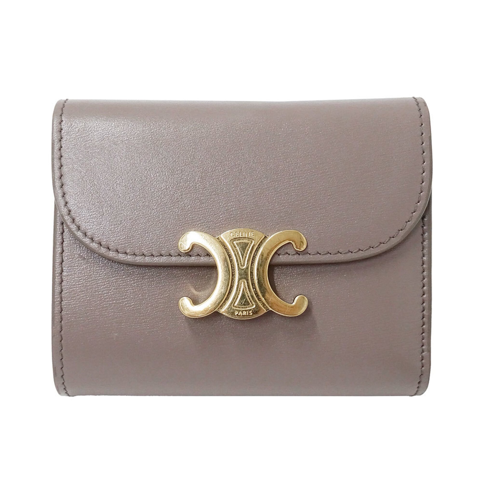 Celine Grayish Leather Wallet (Tri-Fold) (Pre-Owned)